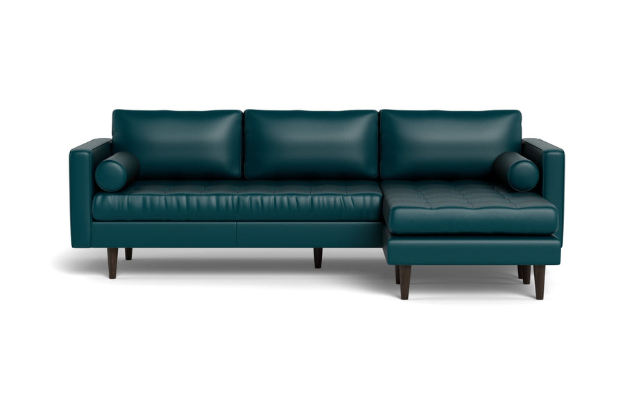 Ayden Leather Reversible Sofa Chaise-Leather Sectional-Tribeca Black Leather-MAK Modern