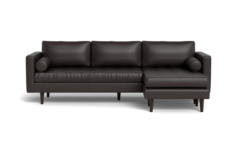 Ayden Leather Reversible Sofa Chaise-Leather Sectional-Tribeca Quarry Leather-MAK Modern