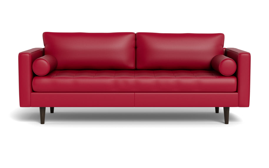 Ayden Leather Sofa-Leather Sofa-Tribeca Scarlet-MAK Modern