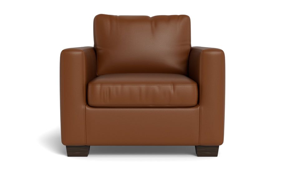Abel Leather Arm Chair-Fabric Sofa-Tribeca Chestnut Leather-MAK Modern