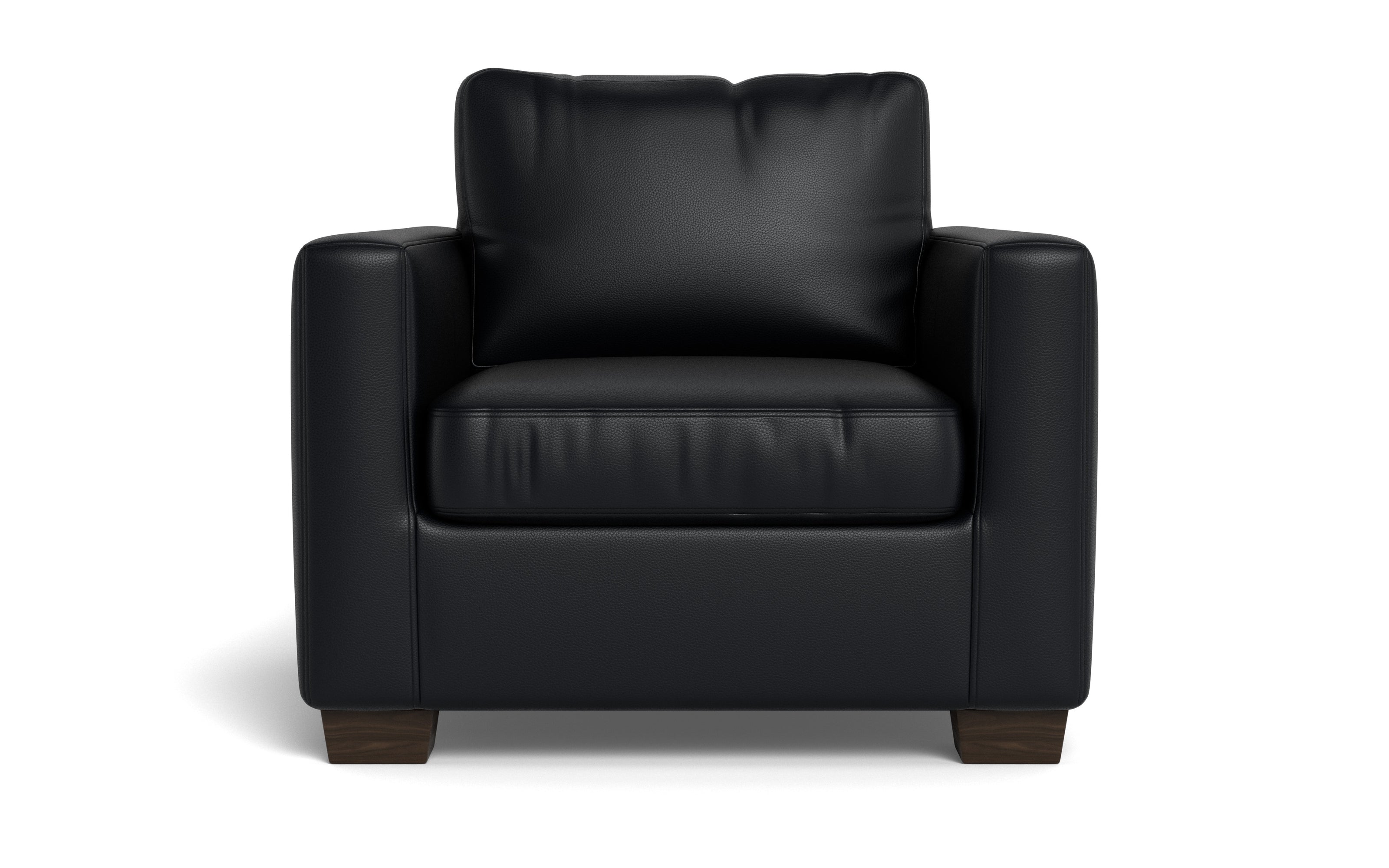 Abel Leather Arm Chair-Fabric Sofa-Tribeca Black Leather-MAK Modern