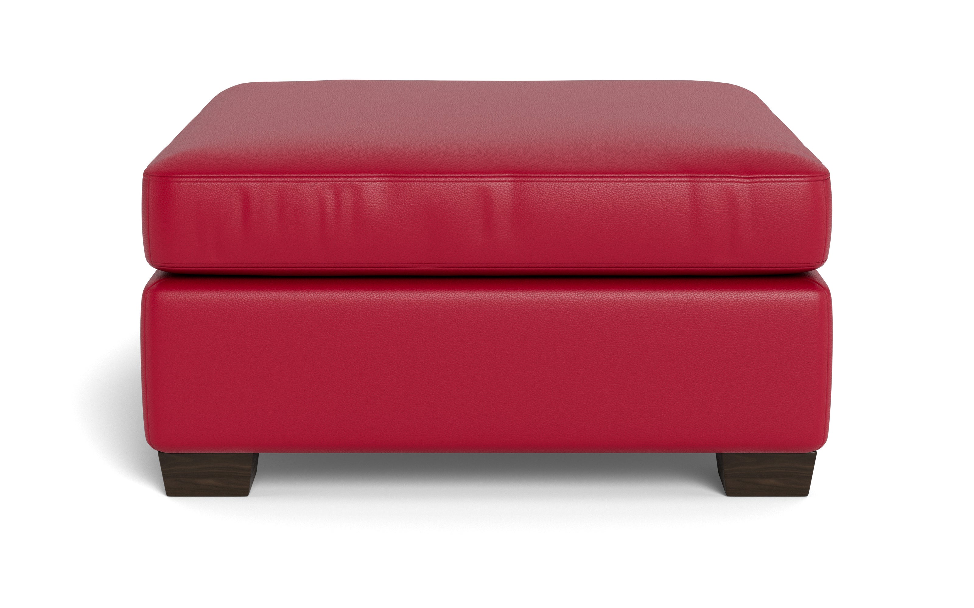 Abel Leather Cocktail Ottoman-Fabric Sofa-Tribeca Scarlet-MAK Modern
