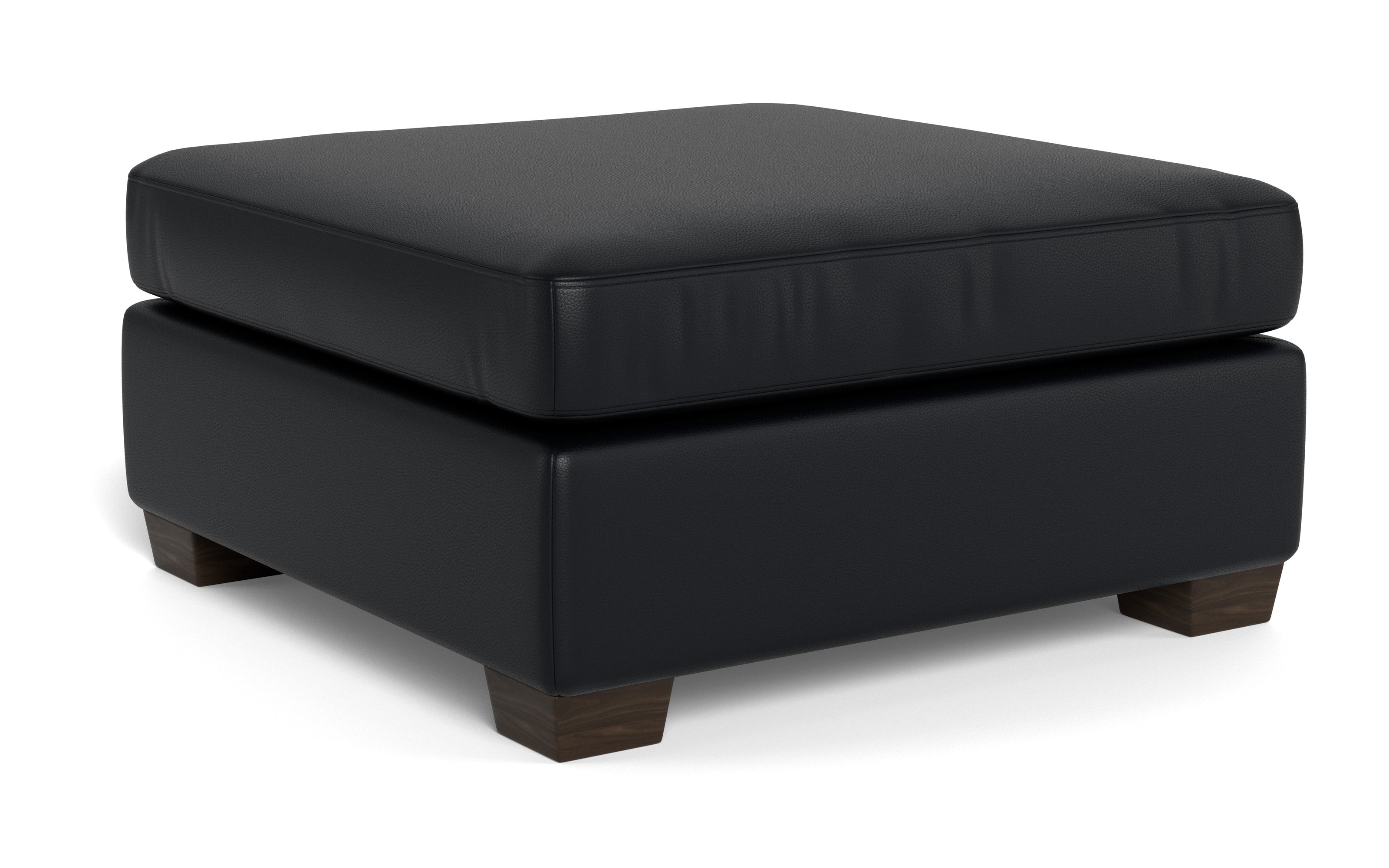 Abel Leather Cocktail Ottoman-Fabric Sofa-Tribeca Black Leather-MAK Modern