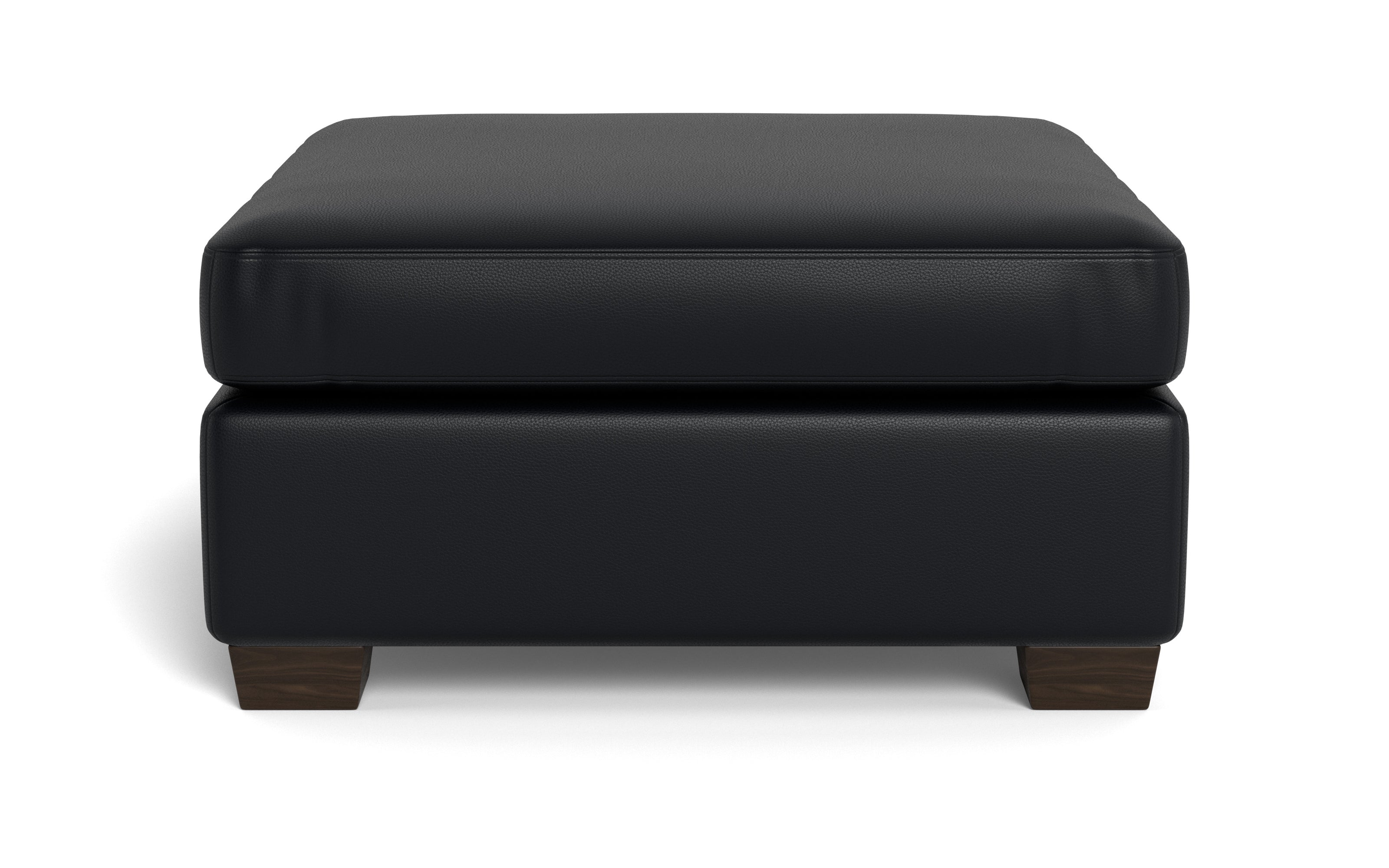 Abel Leather Cocktail Ottoman-Fabric Sofa-Tribeca Black Leather-MAK Modern