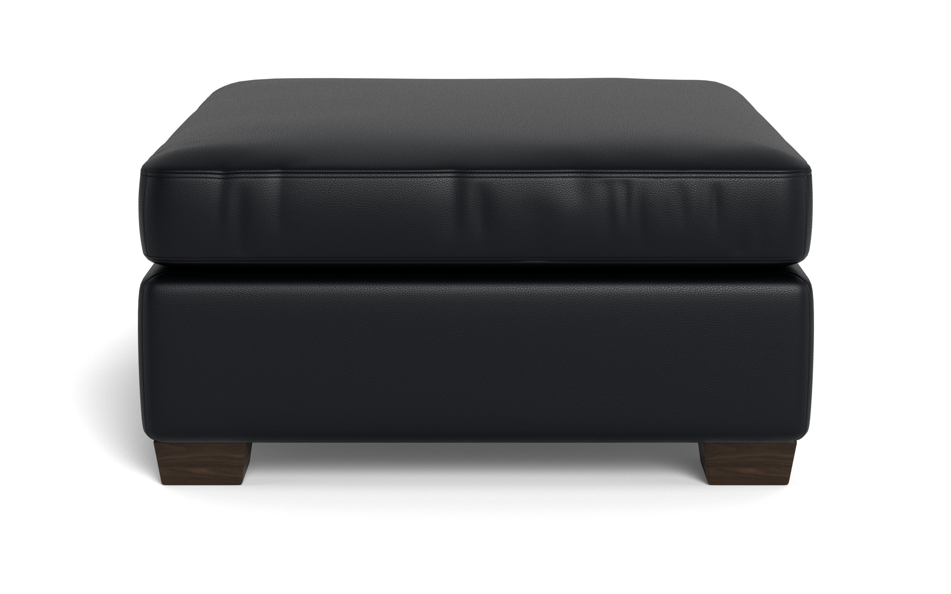 Abel Leather Cocktail Ottoman-Fabric Sofa-Tribeca Black Leather-MAK Modern