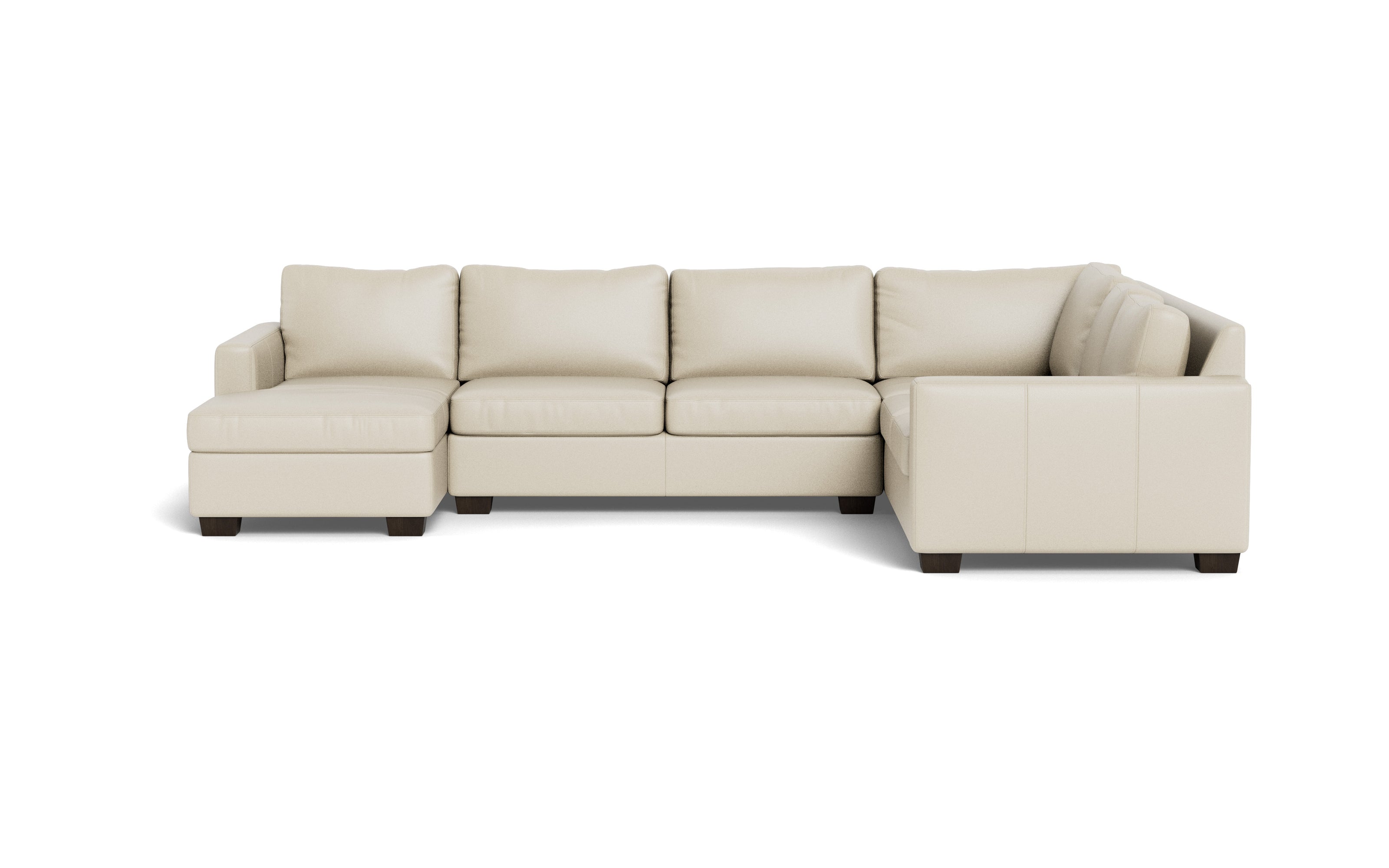 Abel Leather Corner Sectionals w. Left Chaise-Fabric Sofa-Tribeca Cream Leather-MAK Modern