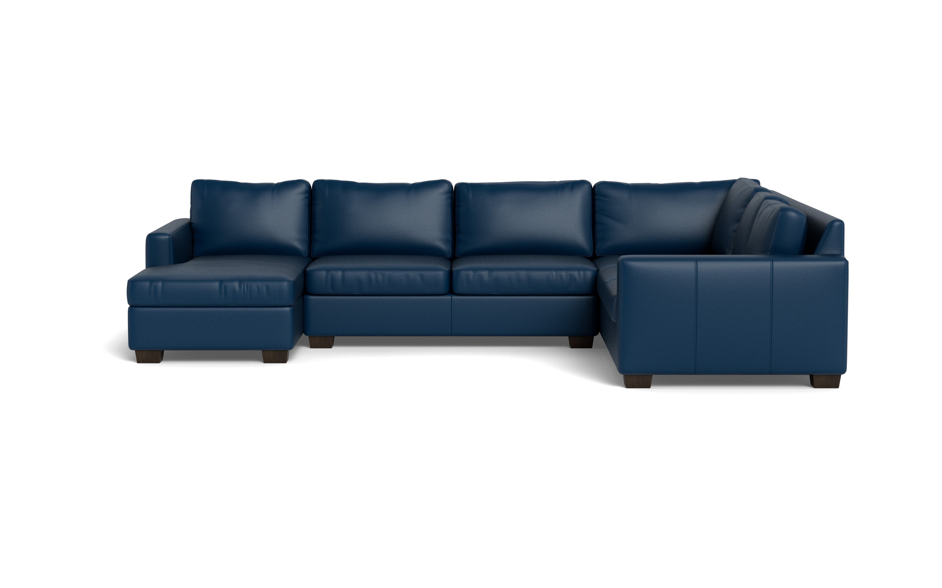 Abel Leather Corner Sectionals w. Left Chaise-Fabric Sofa-Tribeca Cobalt-MAK Modern