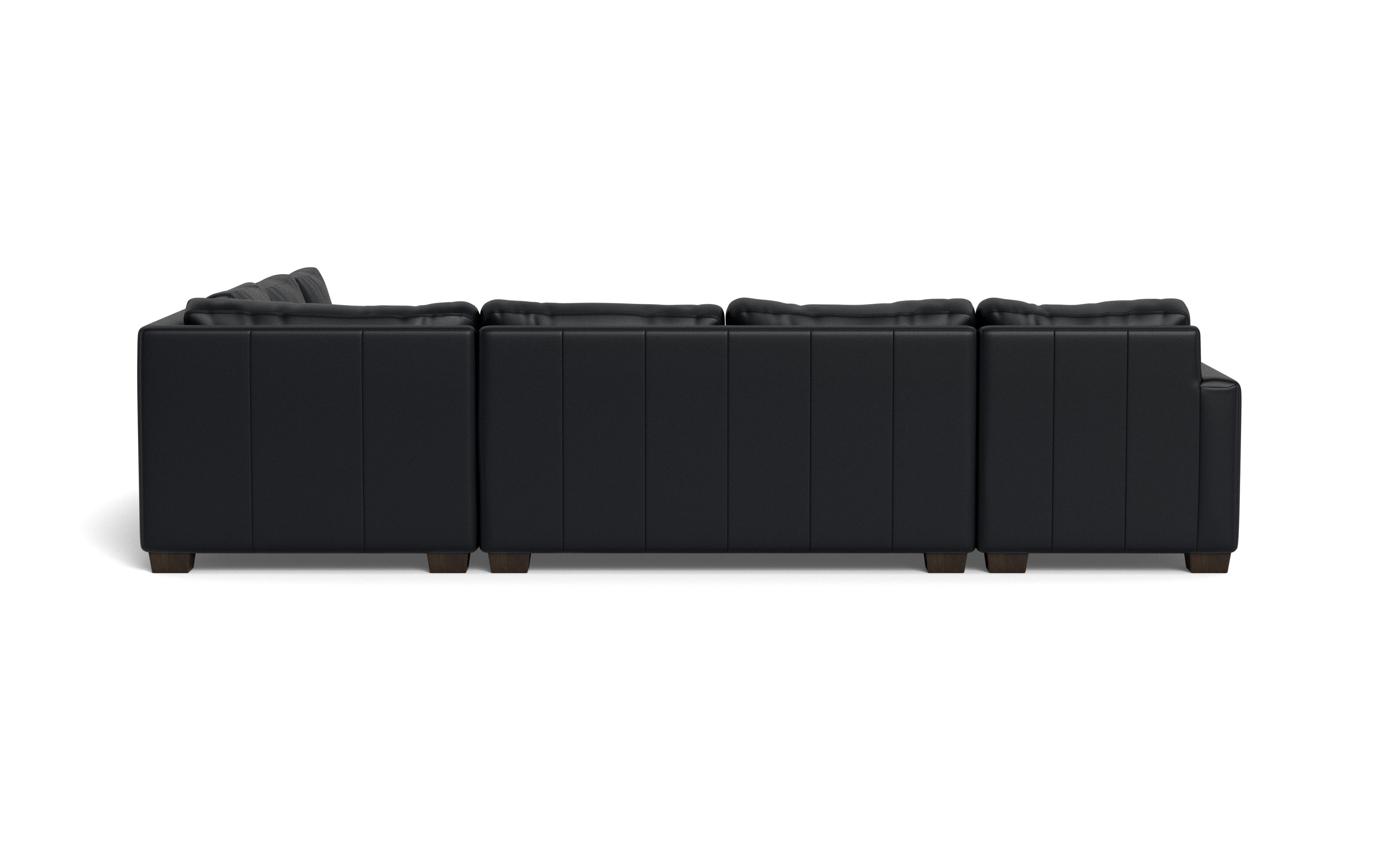 Abel Leather Corner Sectionals w. Left Chaise-Fabric Sofa-Tribeca Black Leather-MAK Modern