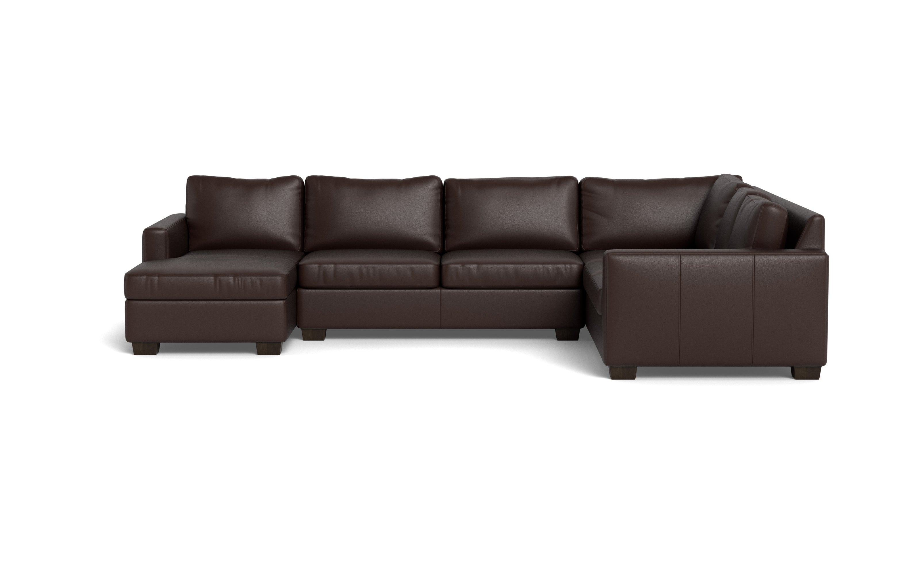 Abel Leather Corner Sectionals w. Left Chaise-Fabric Sofa-Tribeca Espresso Leather-MAK Modern