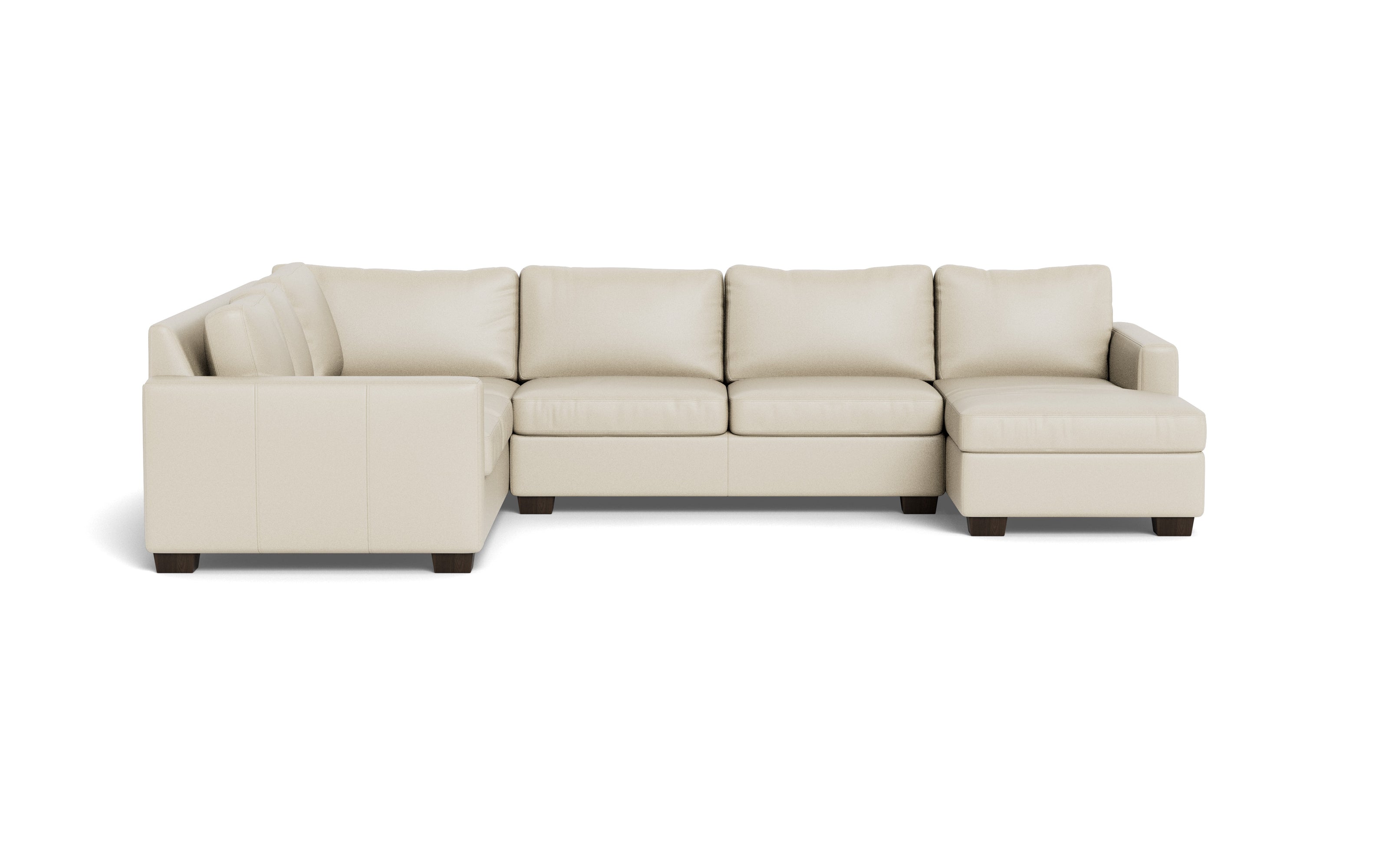 Abel Leather Corner Sectionals w. Right Chaise-Fabric Sofa-Tribeca Cream Leather-MAK Modern