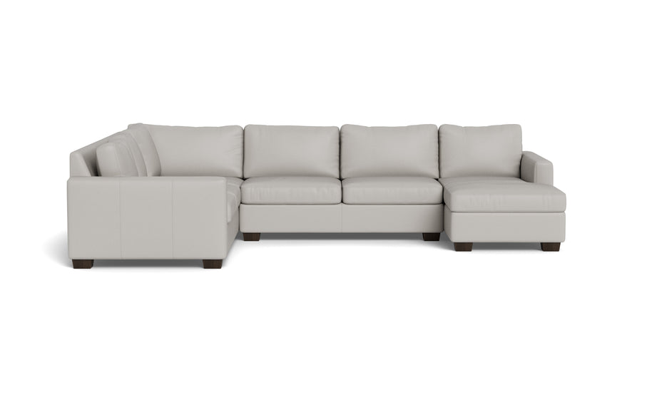 Abel Leather Corner Sectionals w. Right Chaise-Fabric Sofa-Tribeca Chelsea-MAK Modern