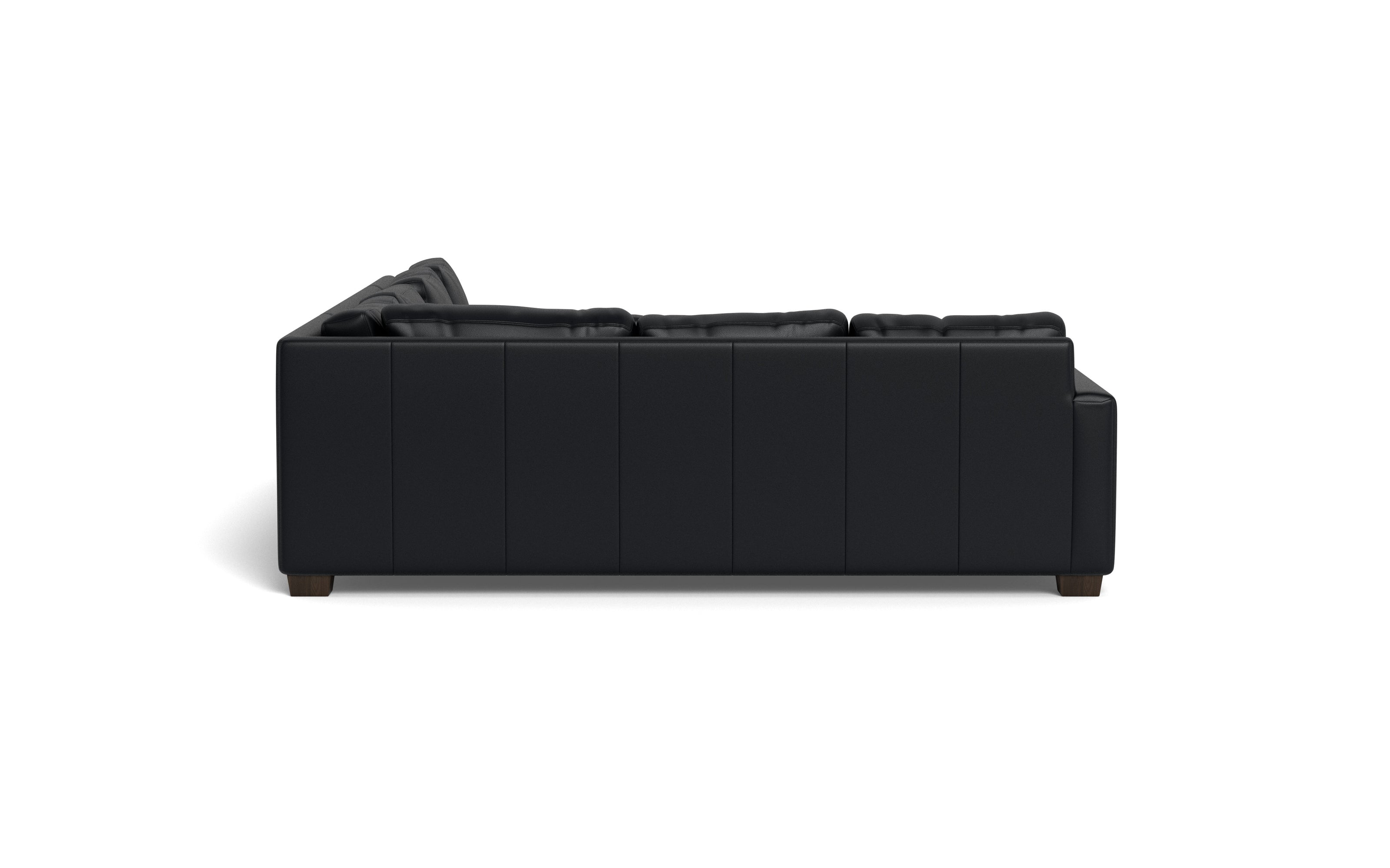 Abel Leather Corner Sectionals w. Right Chaise-Fabric Sofa-Tribeca Black Leather-MAK Modern
