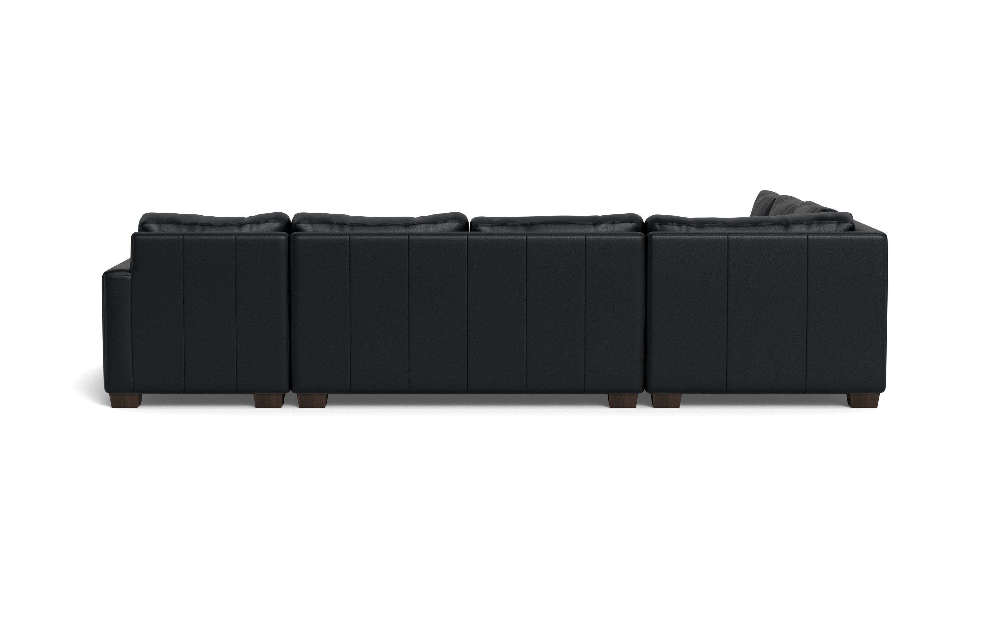 Abel Leather Corner Sectionals w. Right Chaise-Fabric Sofa-Tribeca Black Leather-MAK Modern
