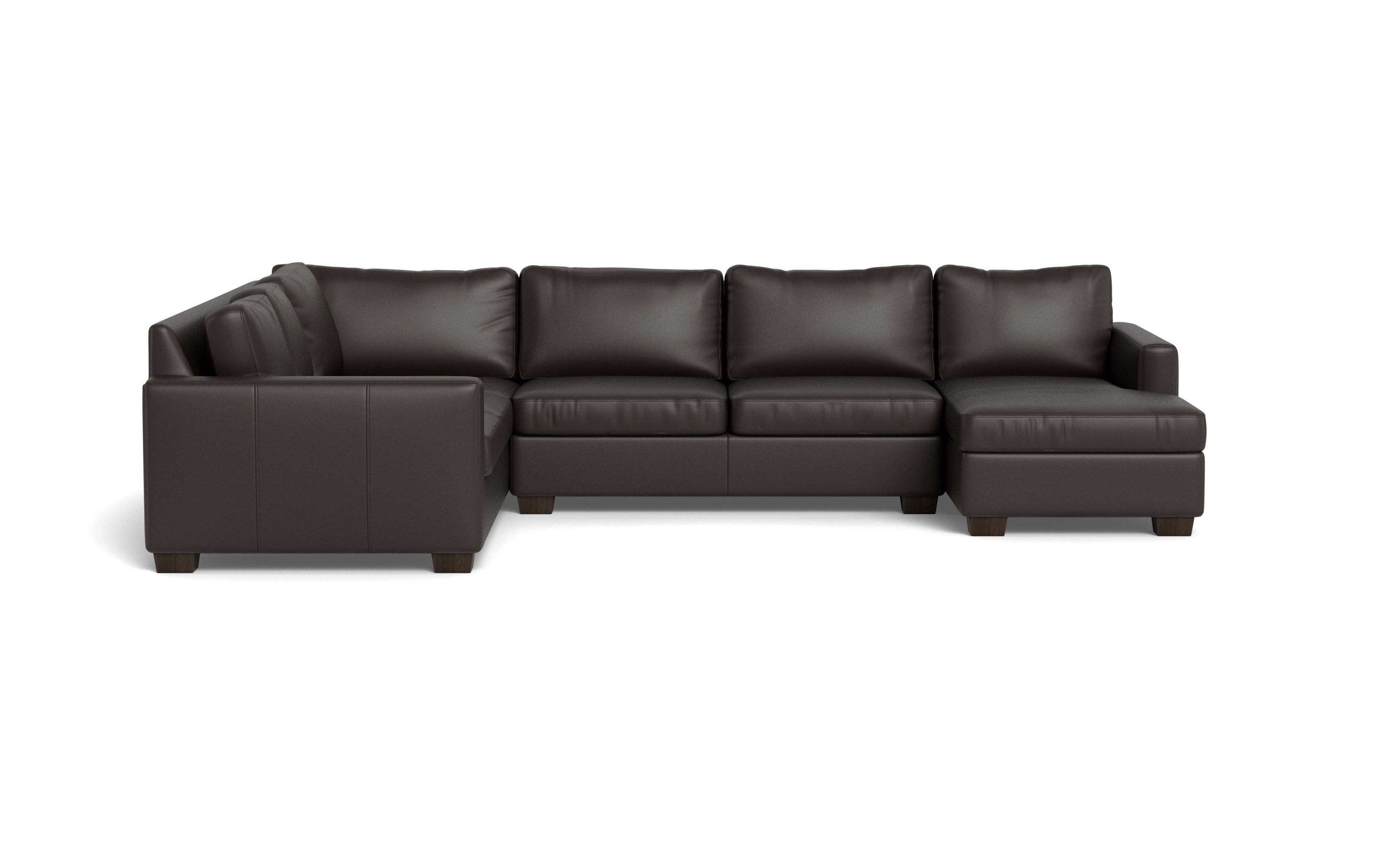 Abel Leather Corner Sectionals w. Right Chaise-Fabric Sofa-Tribeca Quarry Leather-MAK Modern