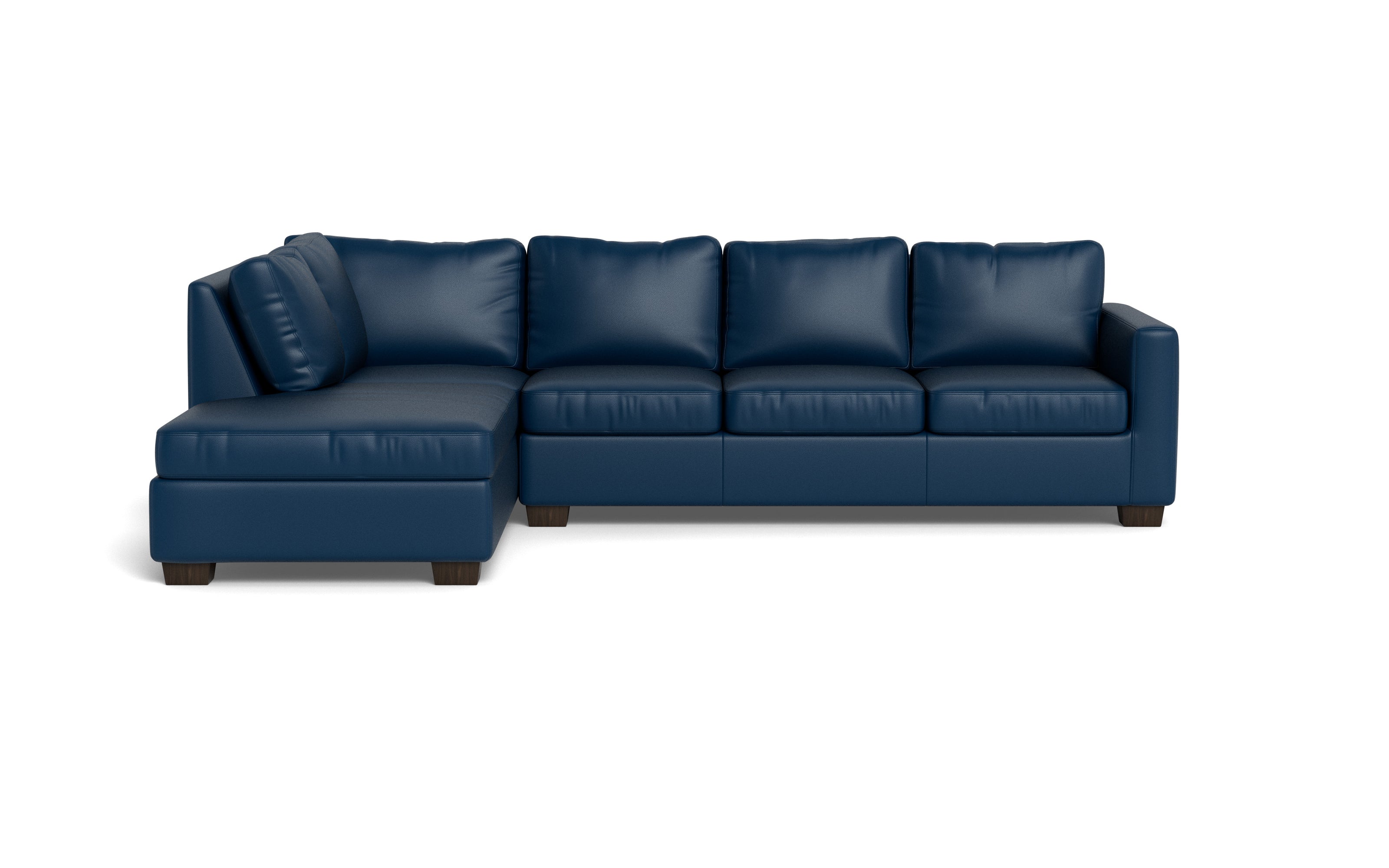 Abel Leather Left Chaise Sectional-Fabric Sofa-Tribeca Cobalt-MAK Modern