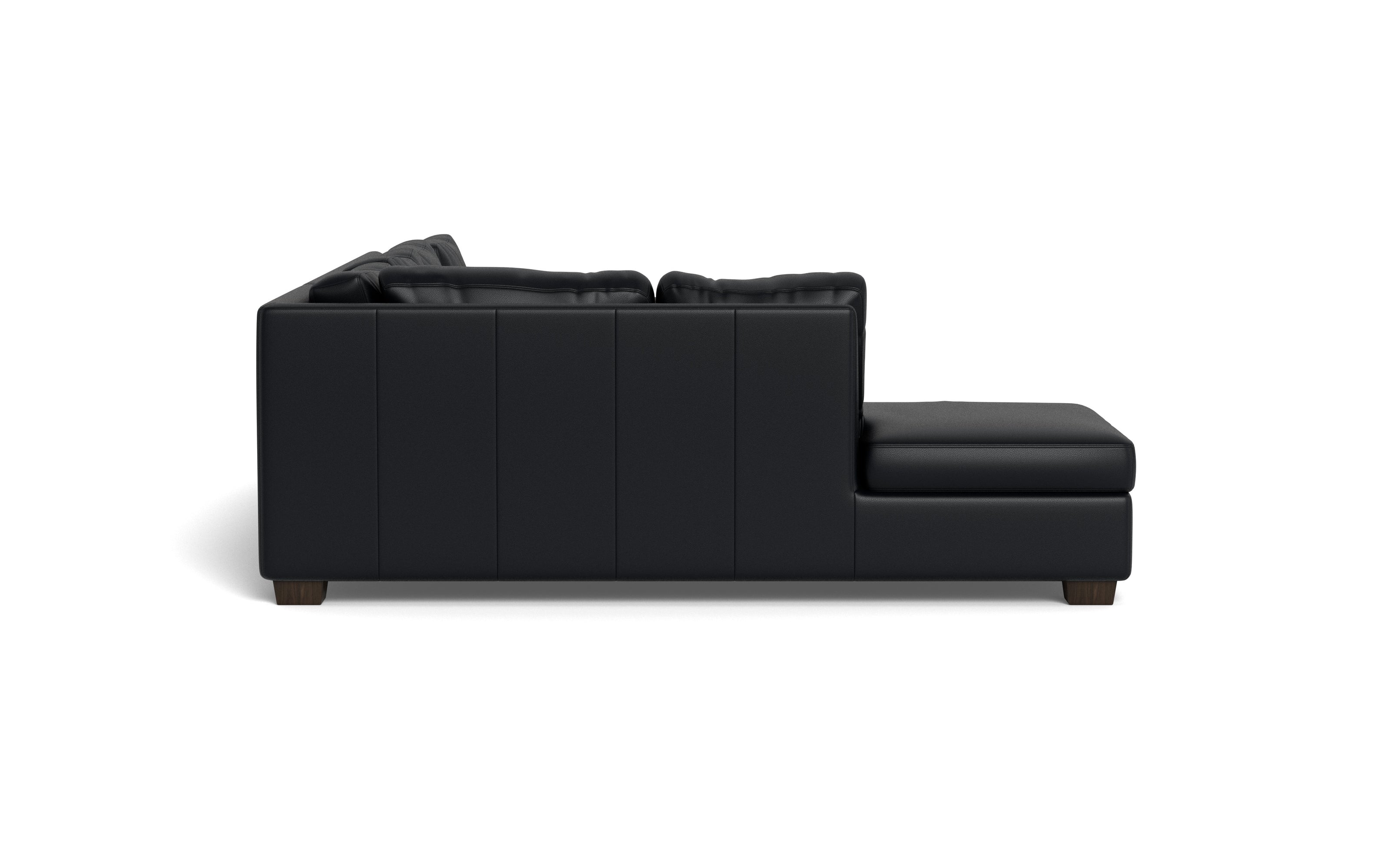Abel Leather Left Chaise Sectional-Fabric Sofa-Tribeca Black Leather-MAK Modern