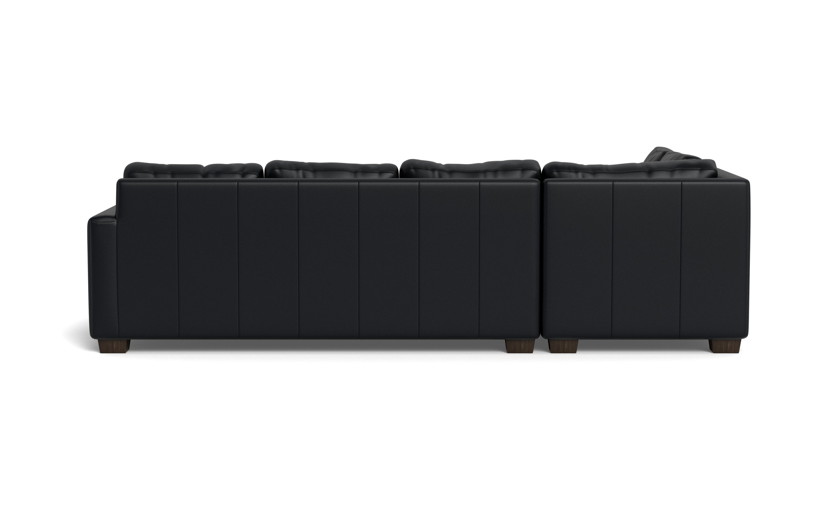 Abel Leather Left Chaise Sectional-Fabric Sofa-Tribeca Black Leather-MAK Modern