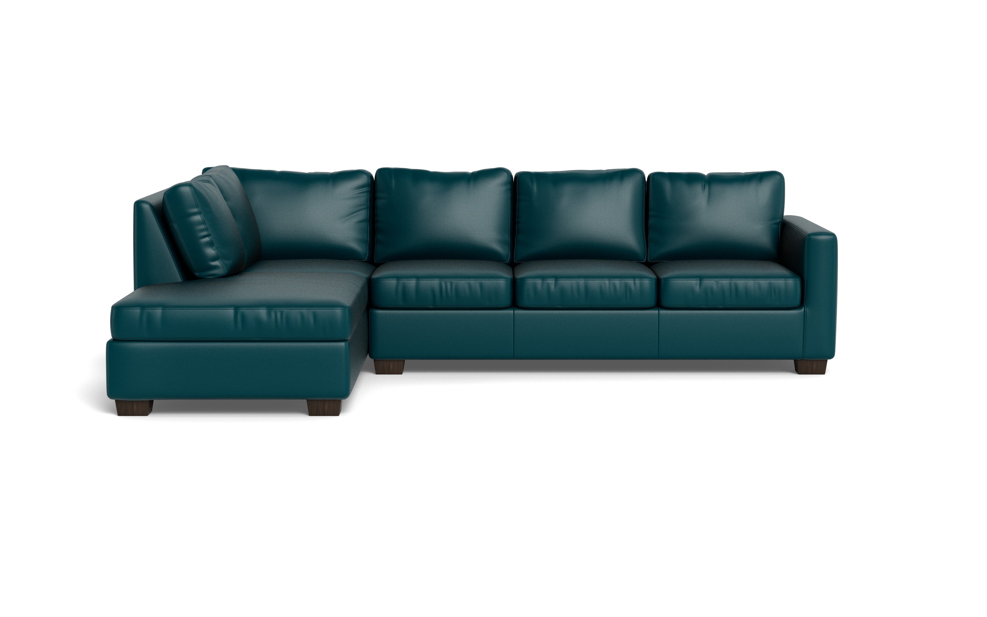 Abel Leather Left Chaise Sectional-Fabric Sofa-Tribeca Lagoon-MAK Modern