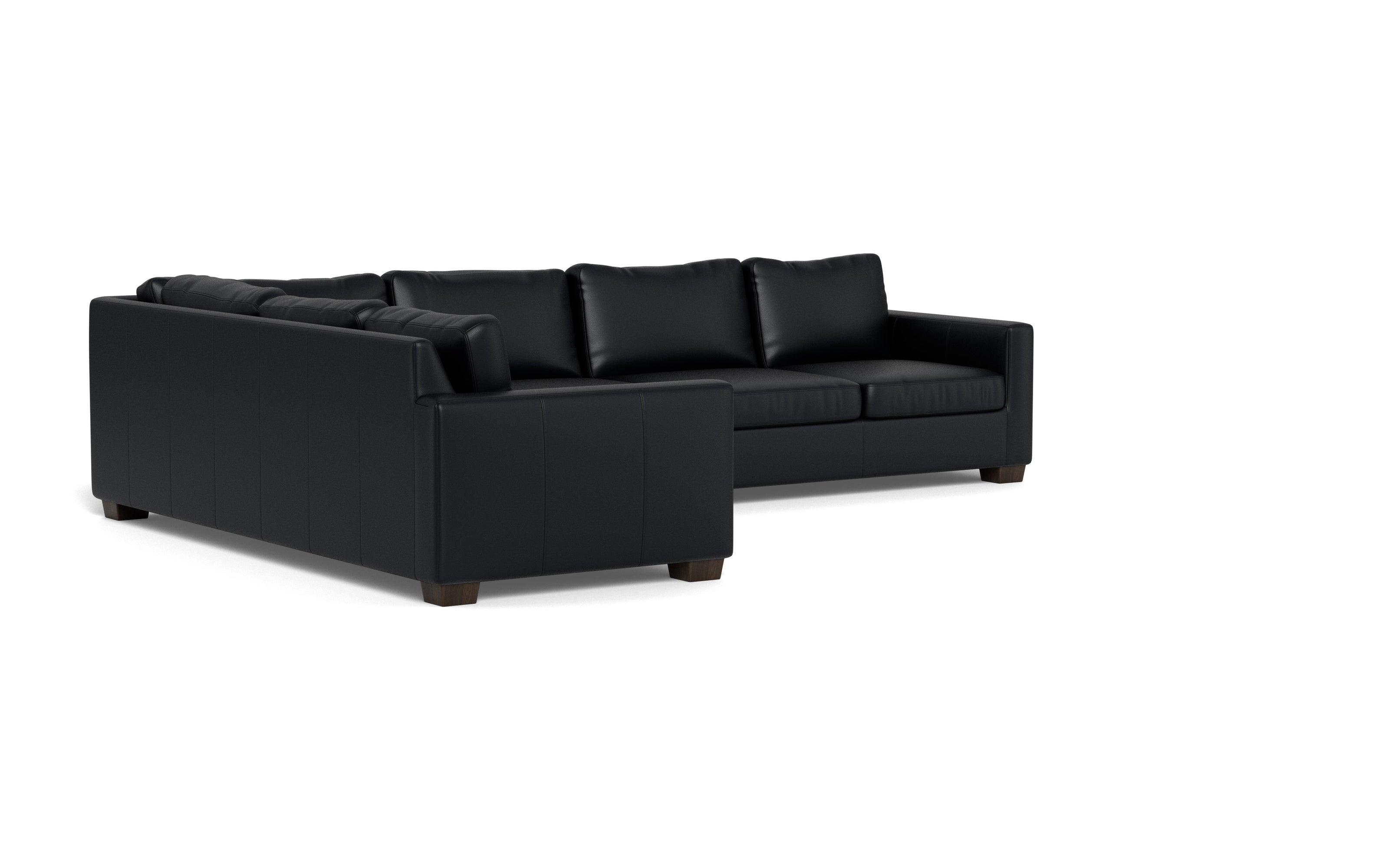 Abel Leather Left Corner Sectional-Fabric Sofa-Tribeca Black Leather-MAK Modern