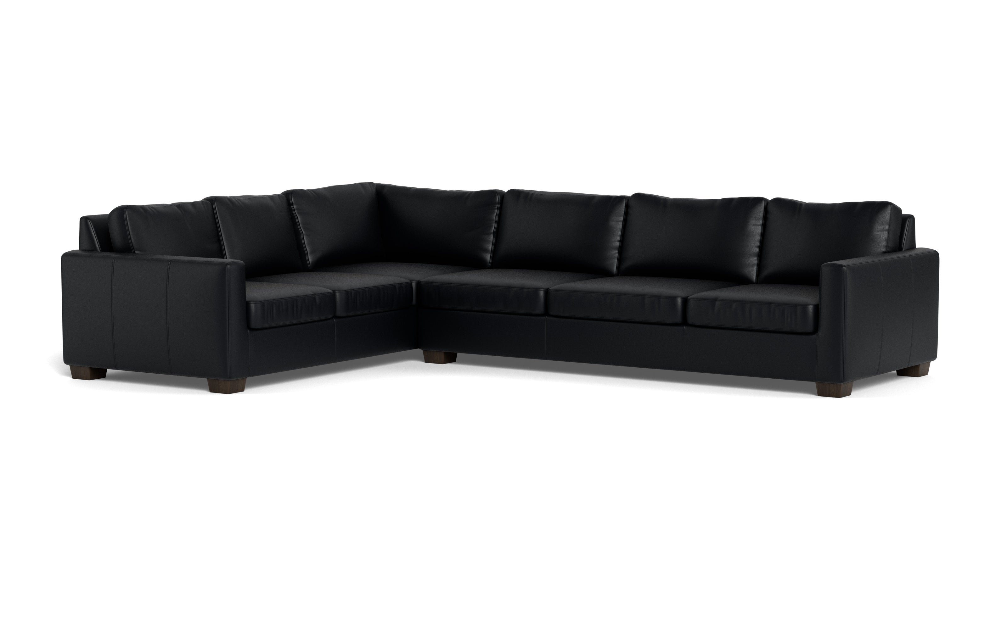 Abel Leather Left Corner Sectional-Fabric Sofa-Tribeca Black Leather-MAK Modern