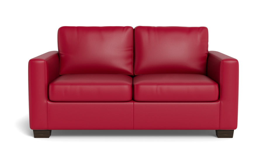 Abel Leather Loveseat-Fabric Sofa-Tribeca Scarlet-MAK Modern
