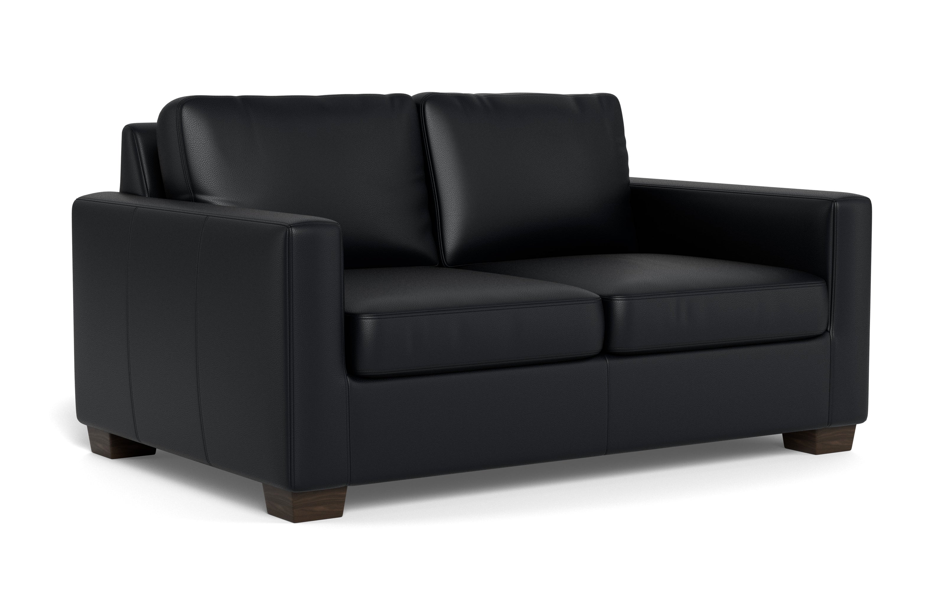 Abel Leather Loveseat-Fabric Sofa-Tribeca Black Leather-MAK Modern