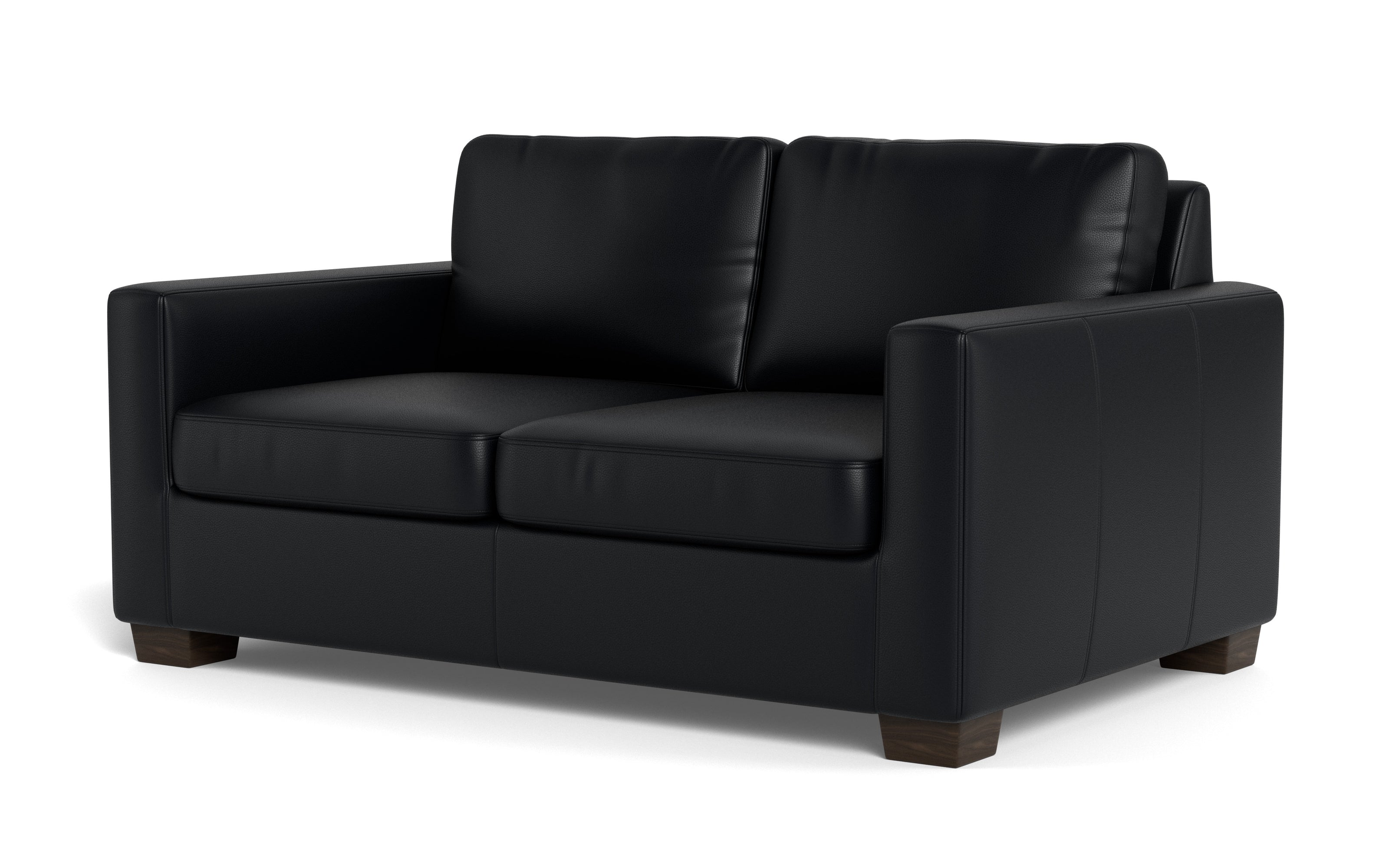 Abel Leather Loveseat-Fabric Sofa-Tribeca Black Leather-MAK Modern