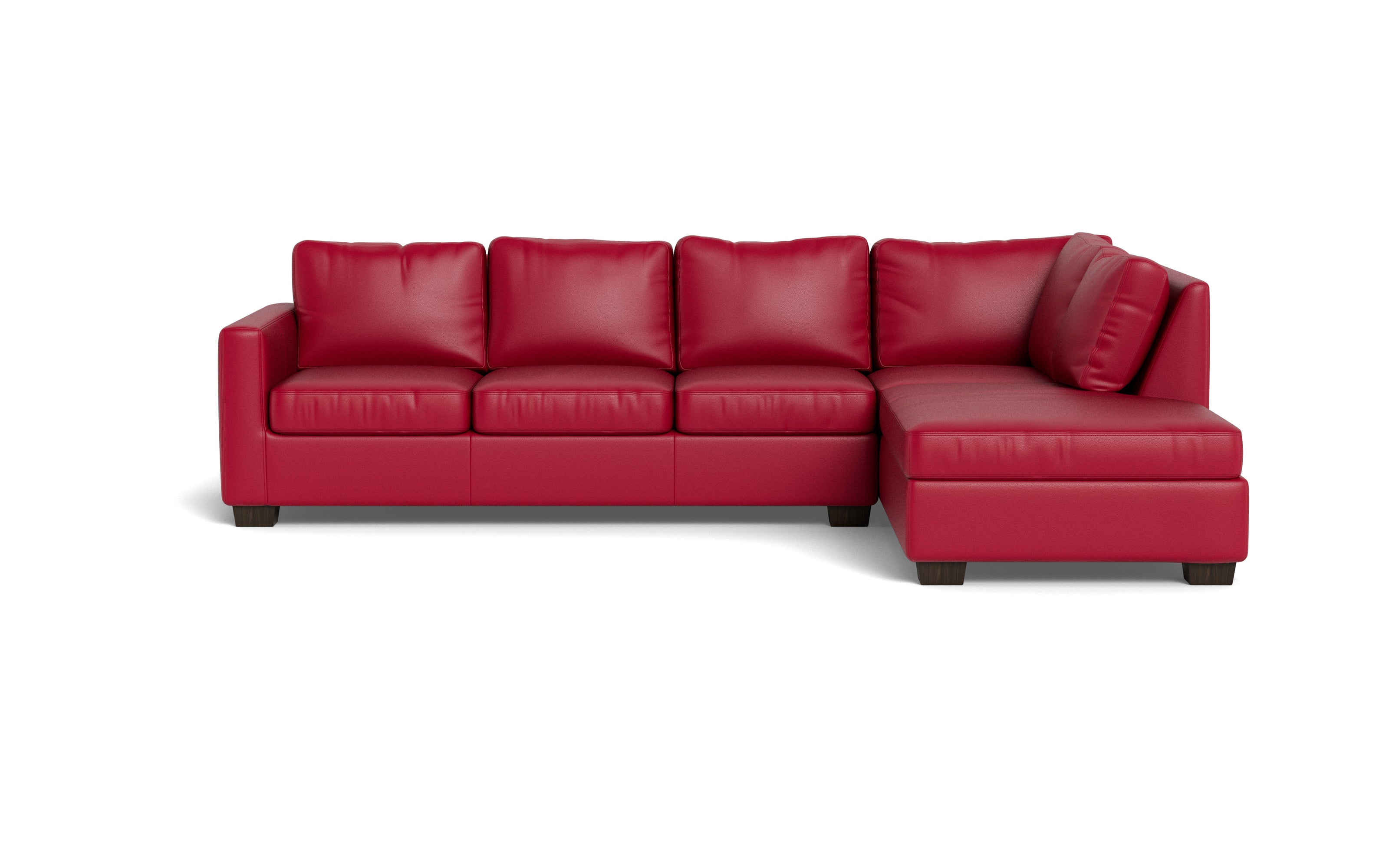 Abel Leather Right Chaise Sectional-Fabric Sofa-Tribeca Scarlet-MAK Modern