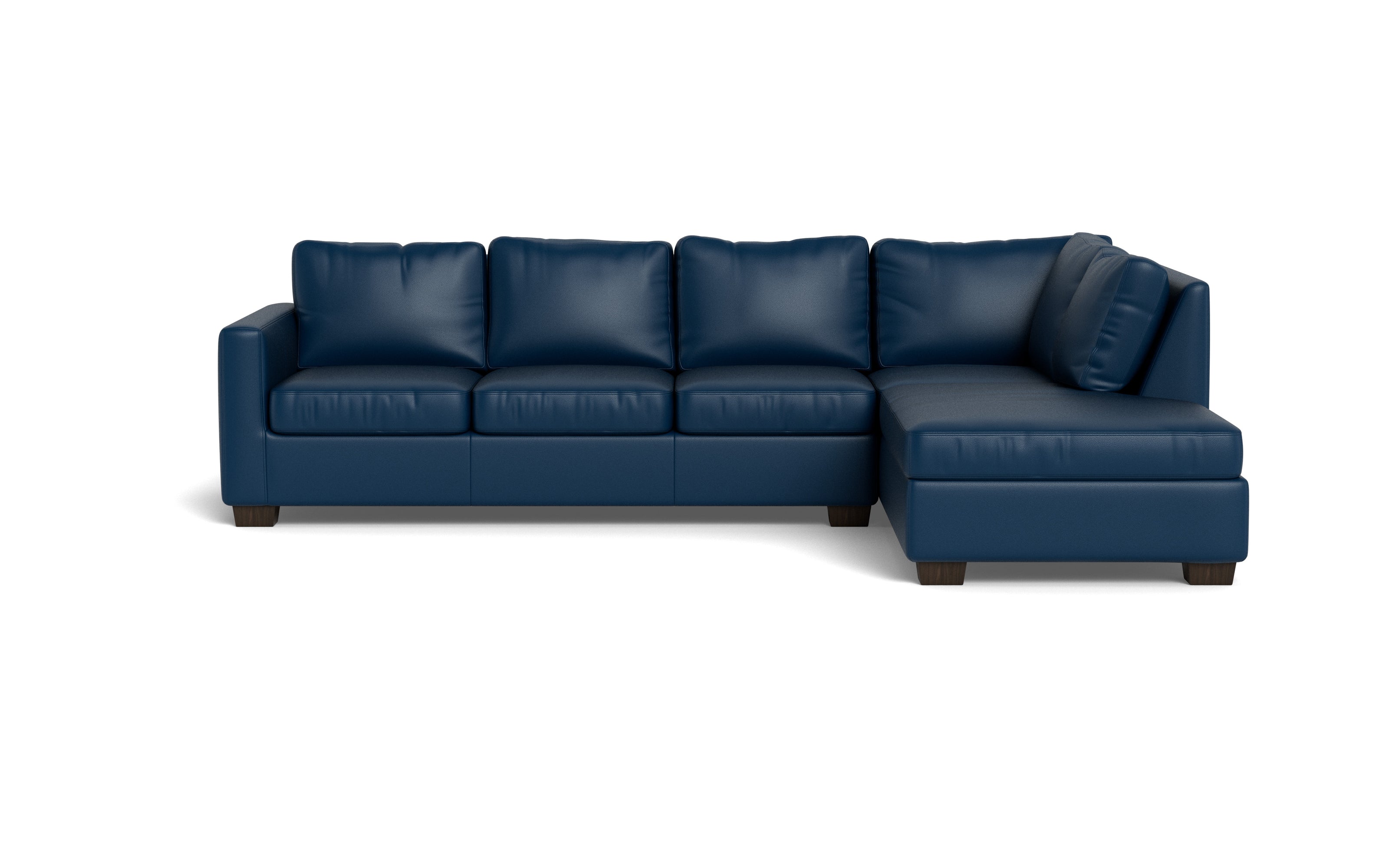 Abel Leather Right Chaise Sectional-Fabric Sofa-Tribeca Cobalt-MAK Modern