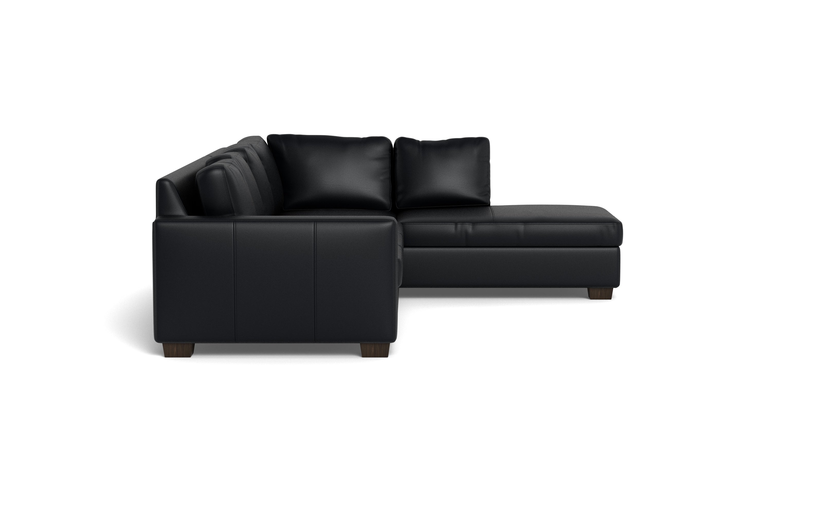Abel Leather Right Chaise Sectional-Fabric Sofa-Tribeca Black Leather-MAK Modern