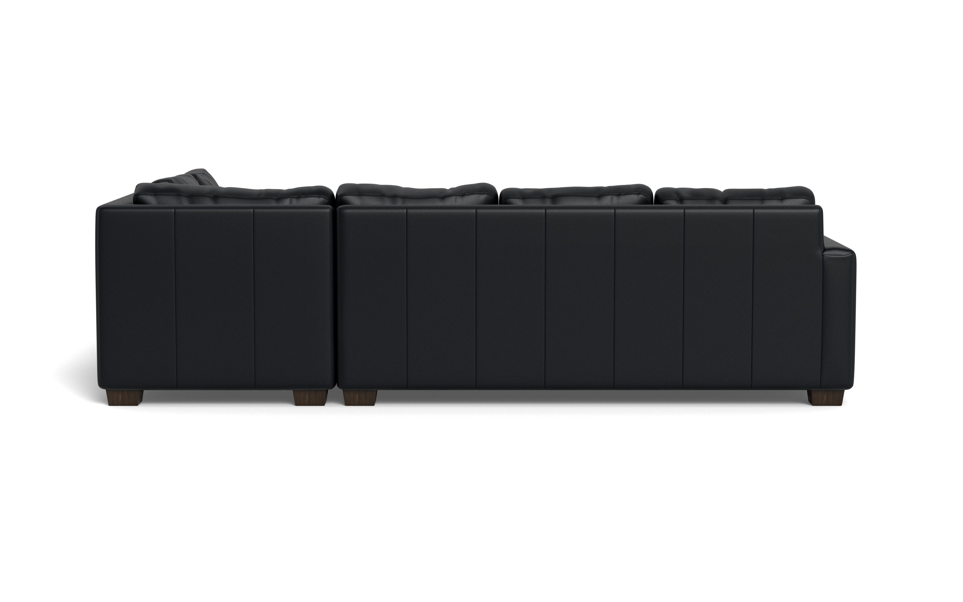 Abel Leather Right Chaise Sectional-Fabric Sofa-Tribeca Black Leather-MAK Modern