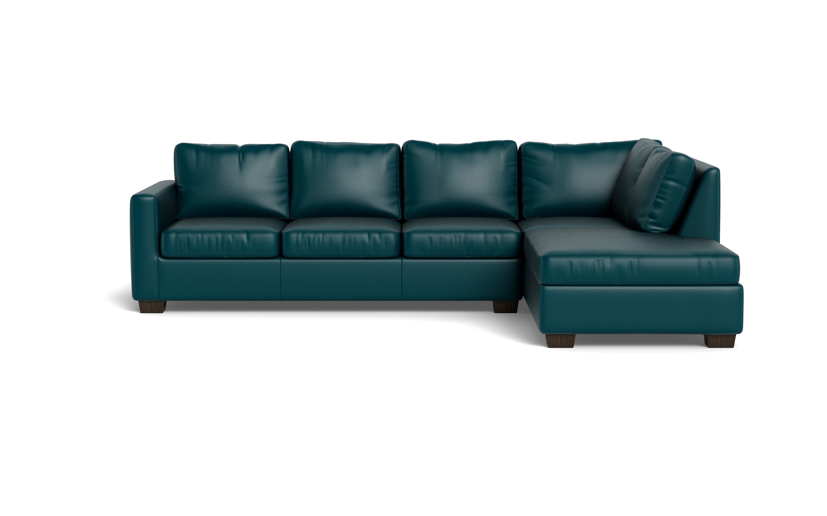 Abel Leather Right Chaise Sectional-Fabric Sofa-Tribeca Lagoon-MAK Modern