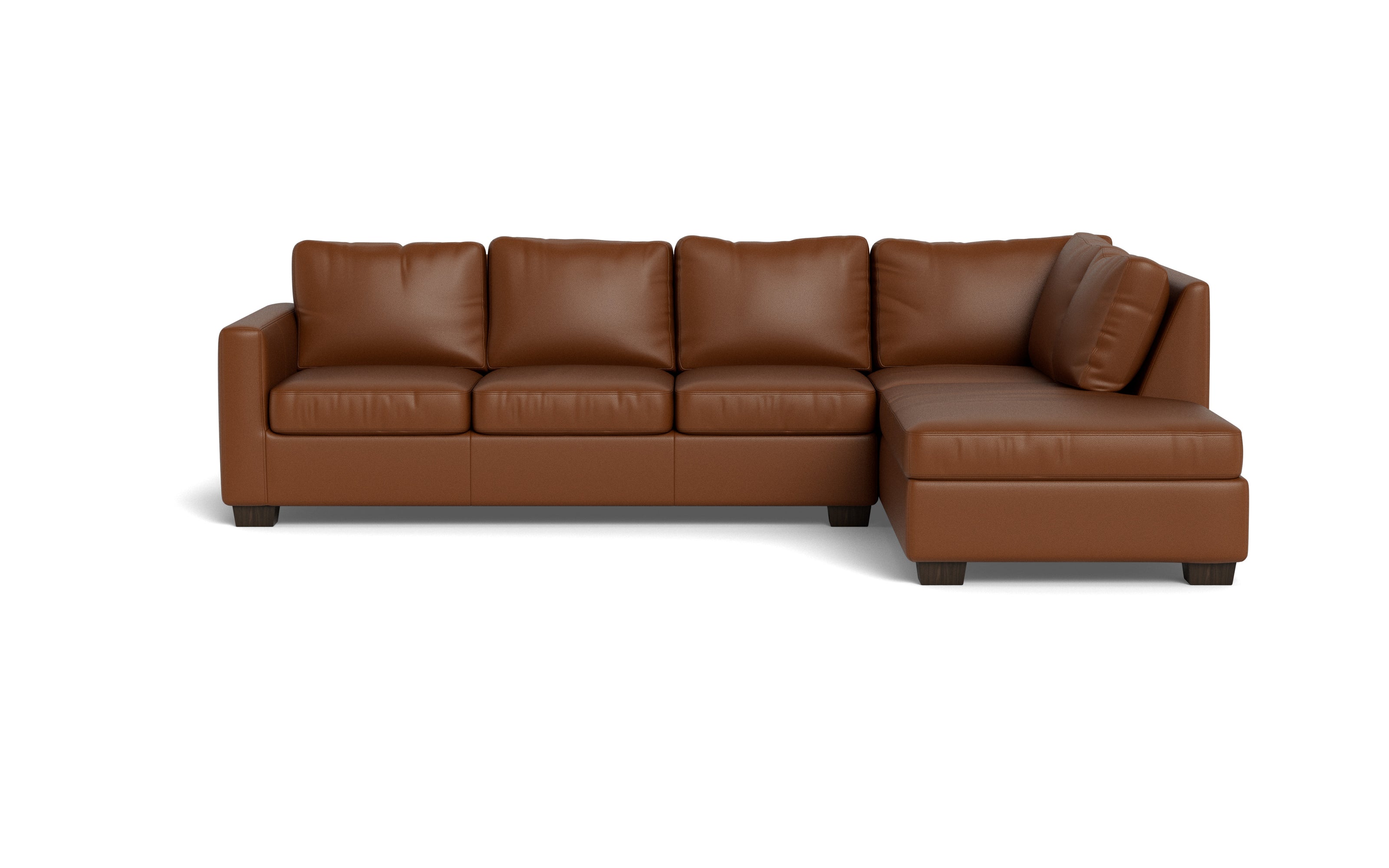Abel Leather Right Chaise Sectional-Fabric Sofa-Tribeca Chestnut Leather-MAK Modern