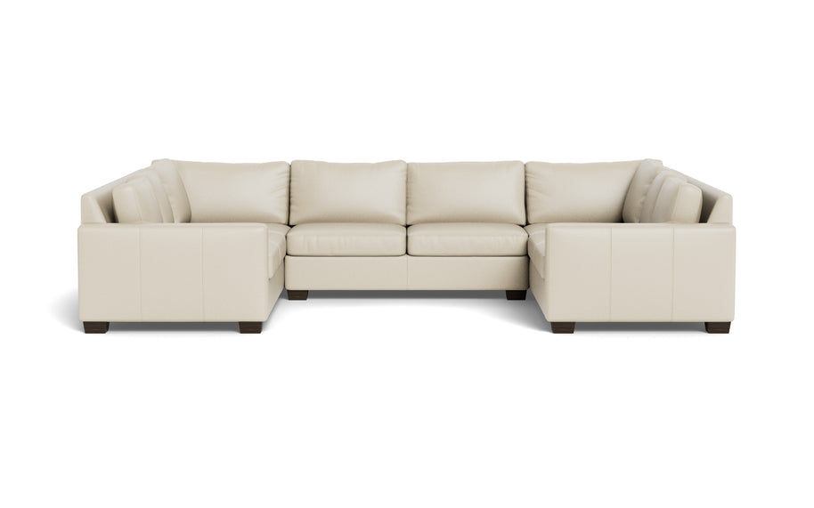 Abel Leather U Sectional-Fabric Sofa-Tribeca Cream Leather-MAK Modern