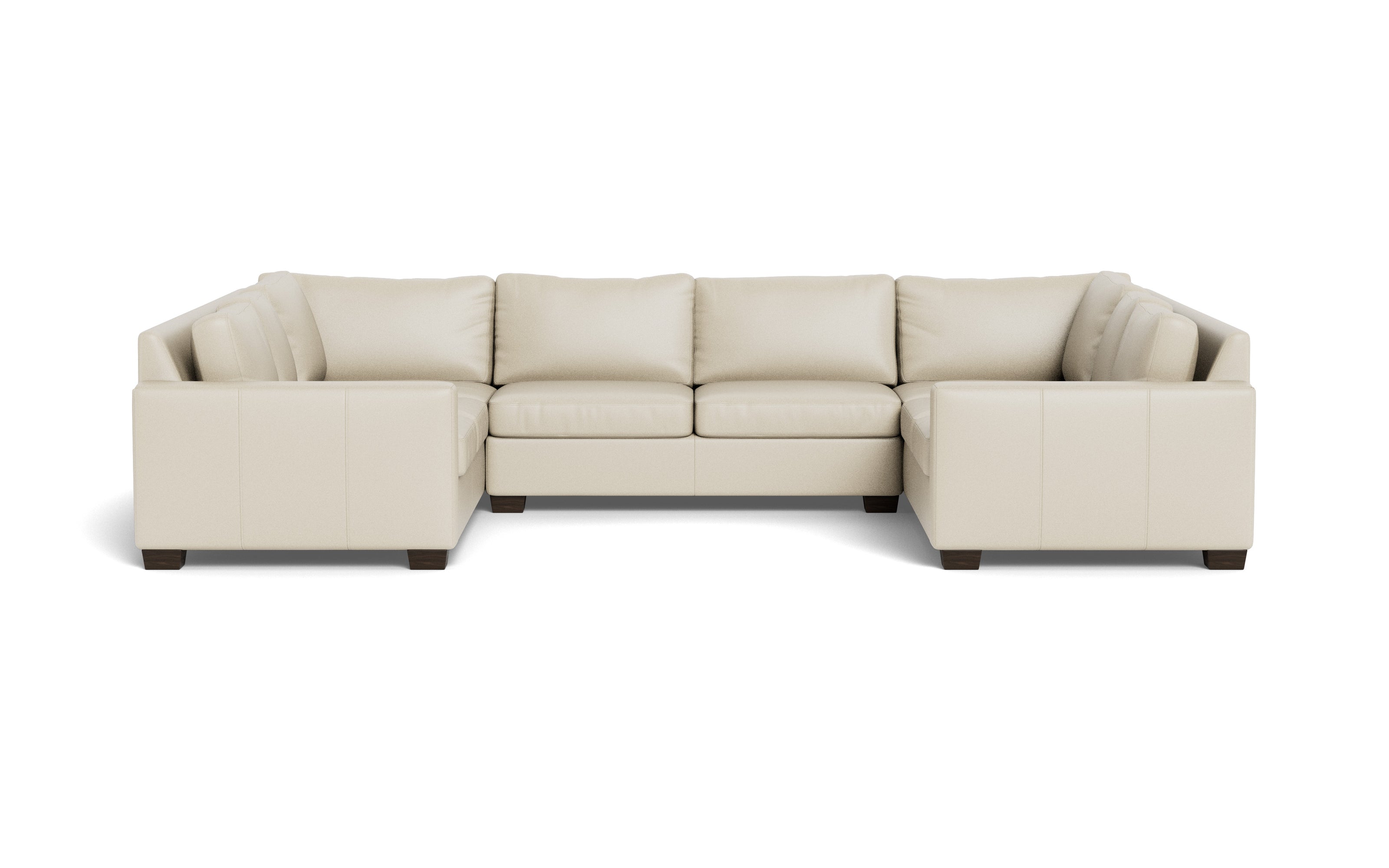 Abel Leather U Sectional-Fabric Sofa-Tribeca Cream Leather-MAK Modern