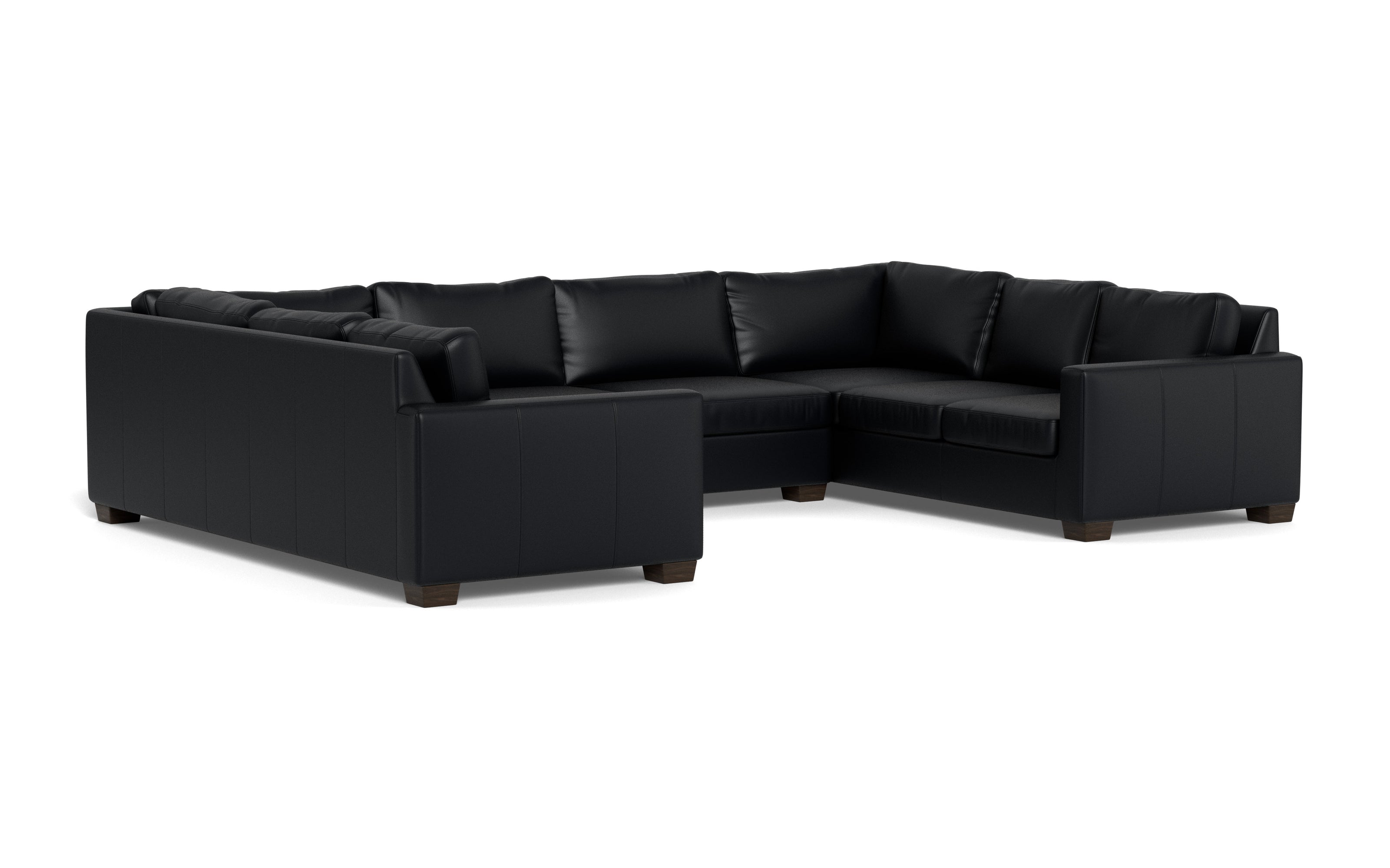Abel Leather U Sectional-Fabric Sofa-Tribeca Black Leather-MAK Modern