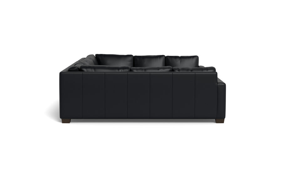 Abel Leather U Sectional-Fabric Sofa-Tribeca Black Leather-MAK Modern