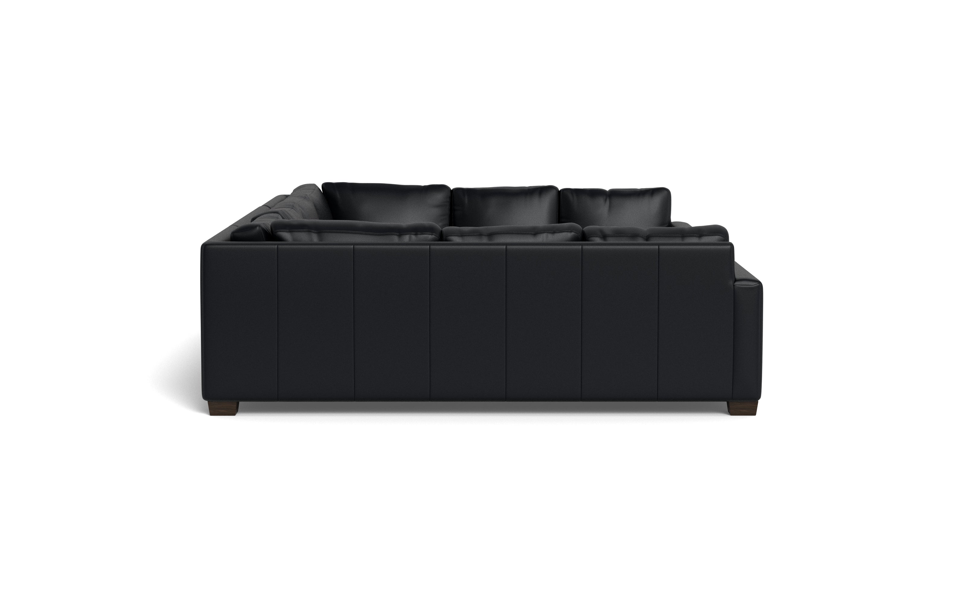 Abel Leather U Sectional-Fabric Sofa-Tribeca Black Leather-MAK Modern