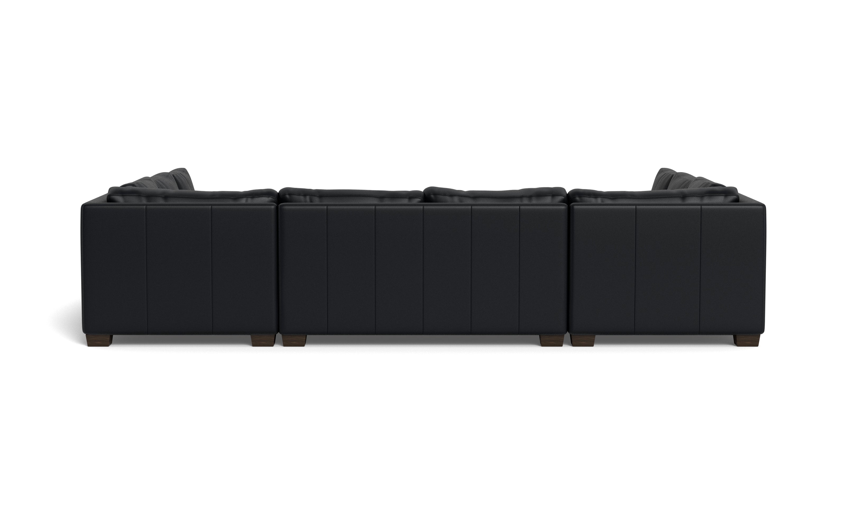 Abel Leather U Sectional-Fabric Sofa-Tribeca Black Leather-MAK Modern