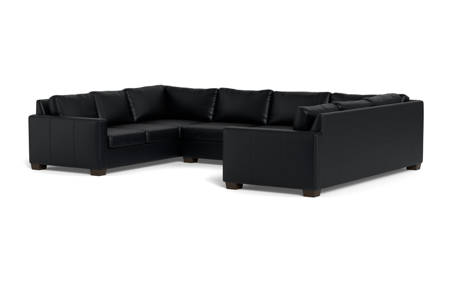Abel Leather U Sectional-Fabric Sofa-Tribeca Black Leather-MAK Modern