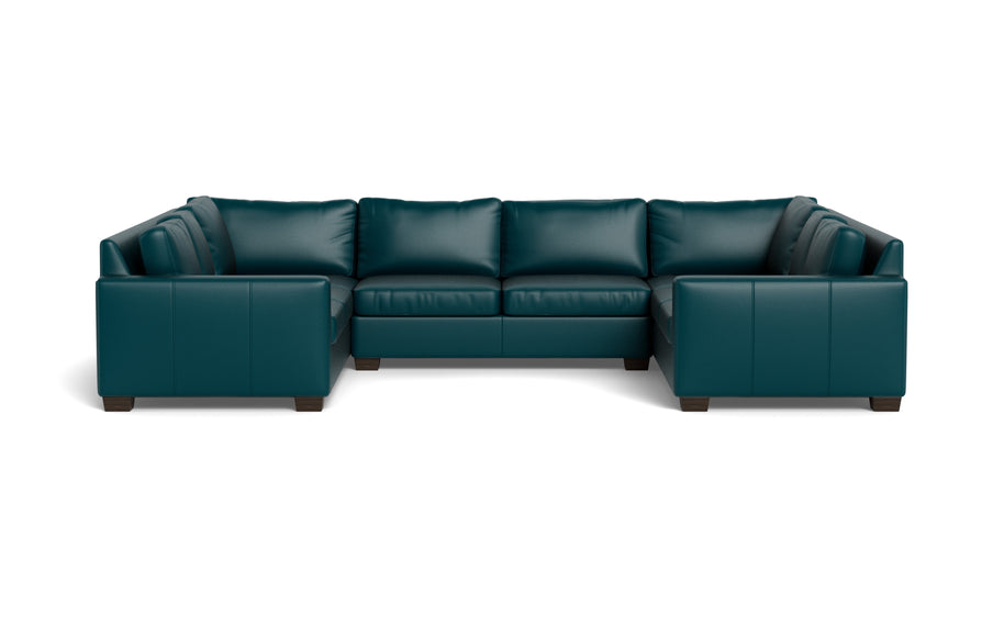 Abel Leather U Sectional-Fabric Sofa-Tribeca Lagoon-MAK Modern