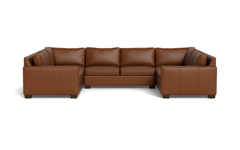 Abel Leather U Sectional-Fabric Sofa-Tribeca Chestnut Leather-MAK Modern