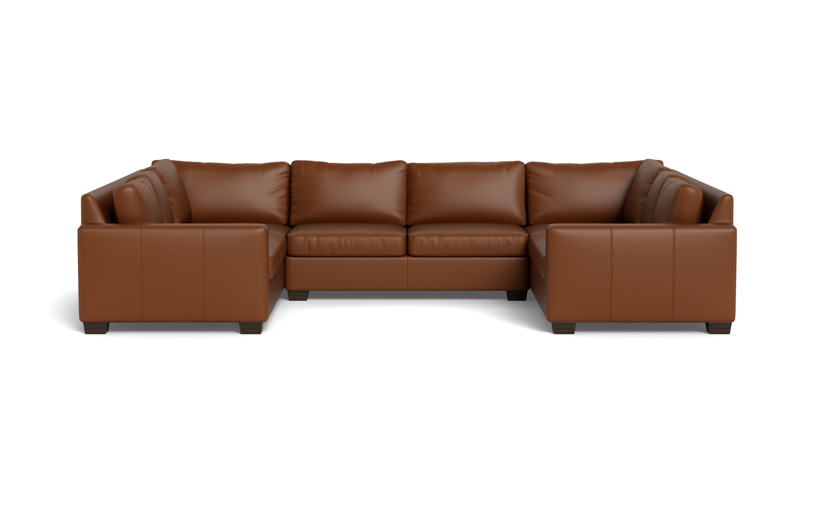 Abel Leather U Sectional-Fabric Sofa-Tribeca Chestnut Leather-MAK Modern