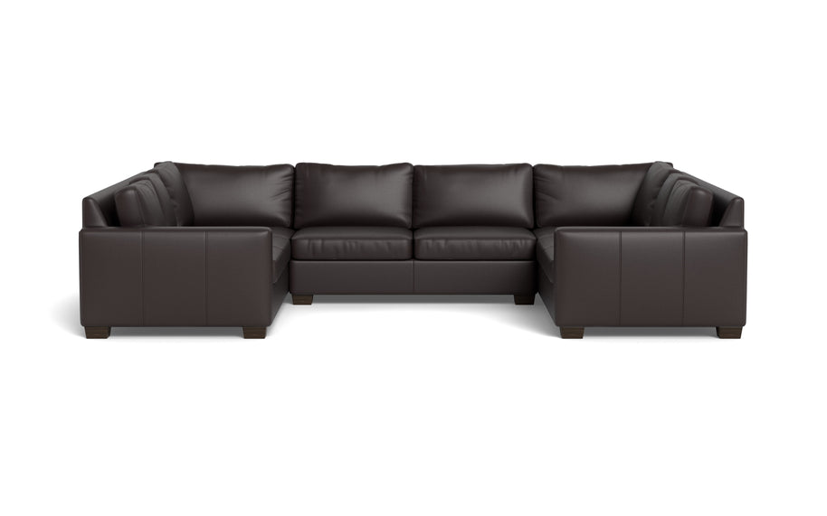 Abel Leather U Sectional-Fabric Sofa-Tribeca Quarry Leather-MAK Modern
