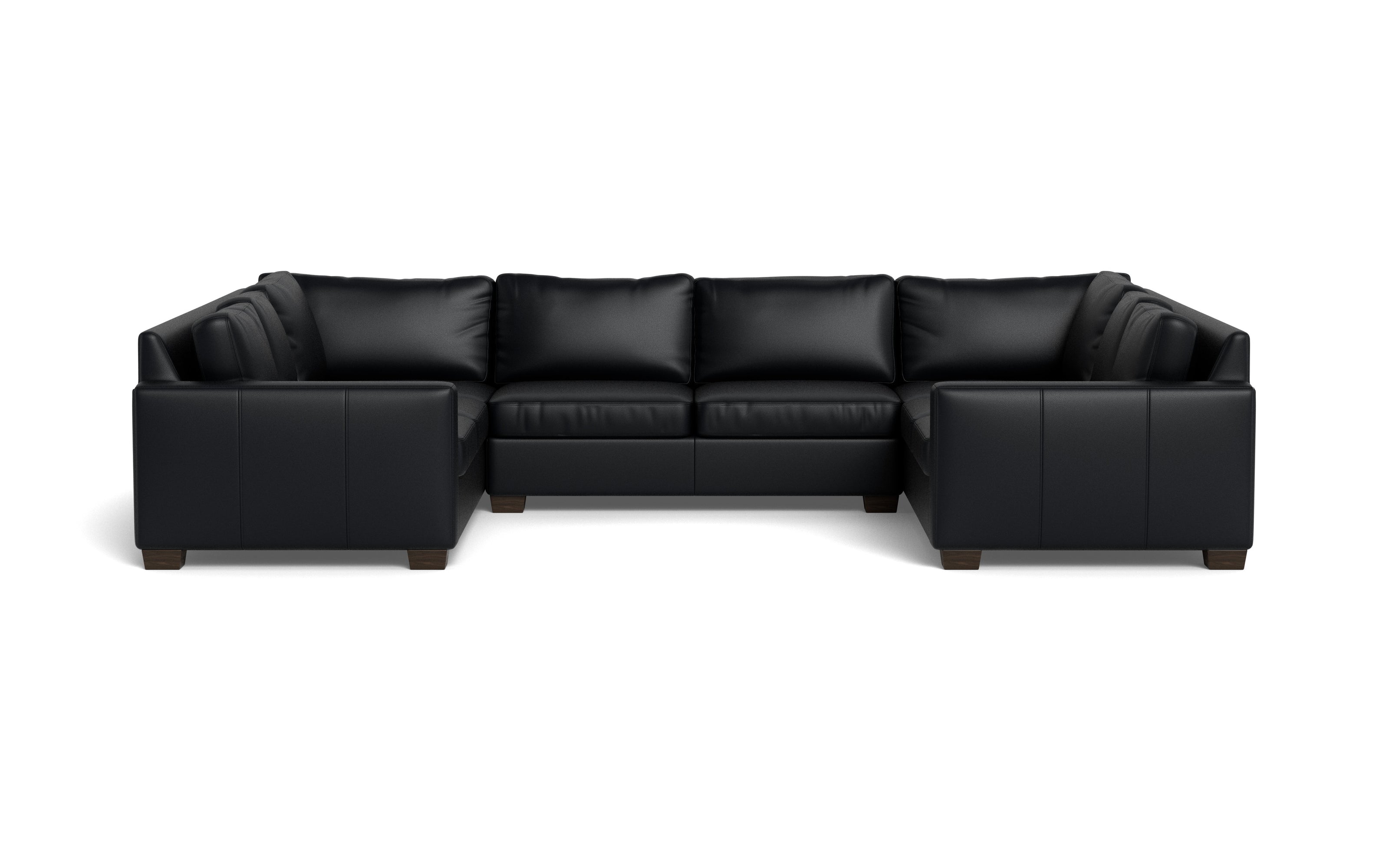 Abel Leather U Sectional-Fabric Sofa-Tribeca Black Leather-MAK Modern