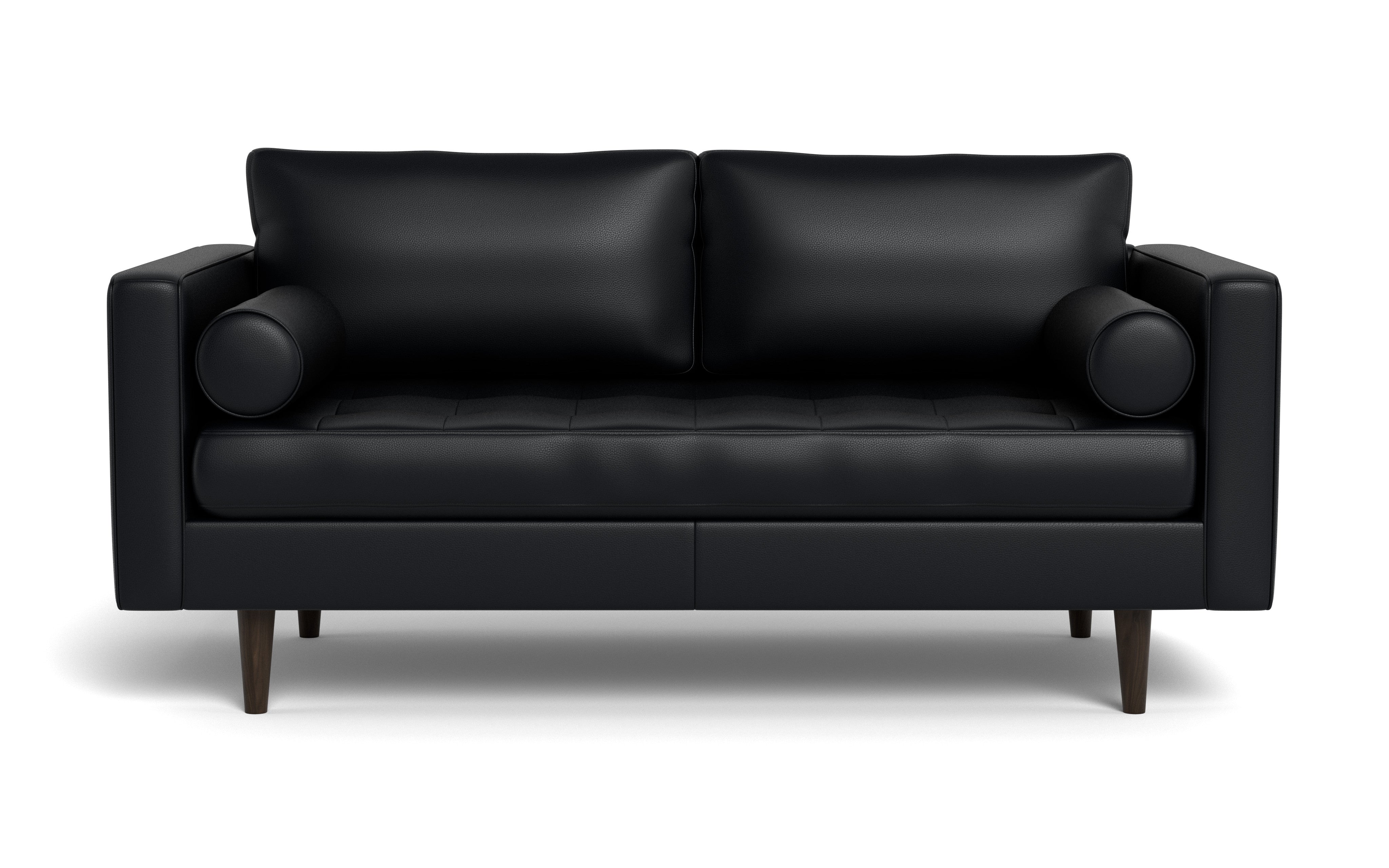 Ayden Leather Loveseat-Leather Sofa-Tribeca Black Leather-MAK Modern