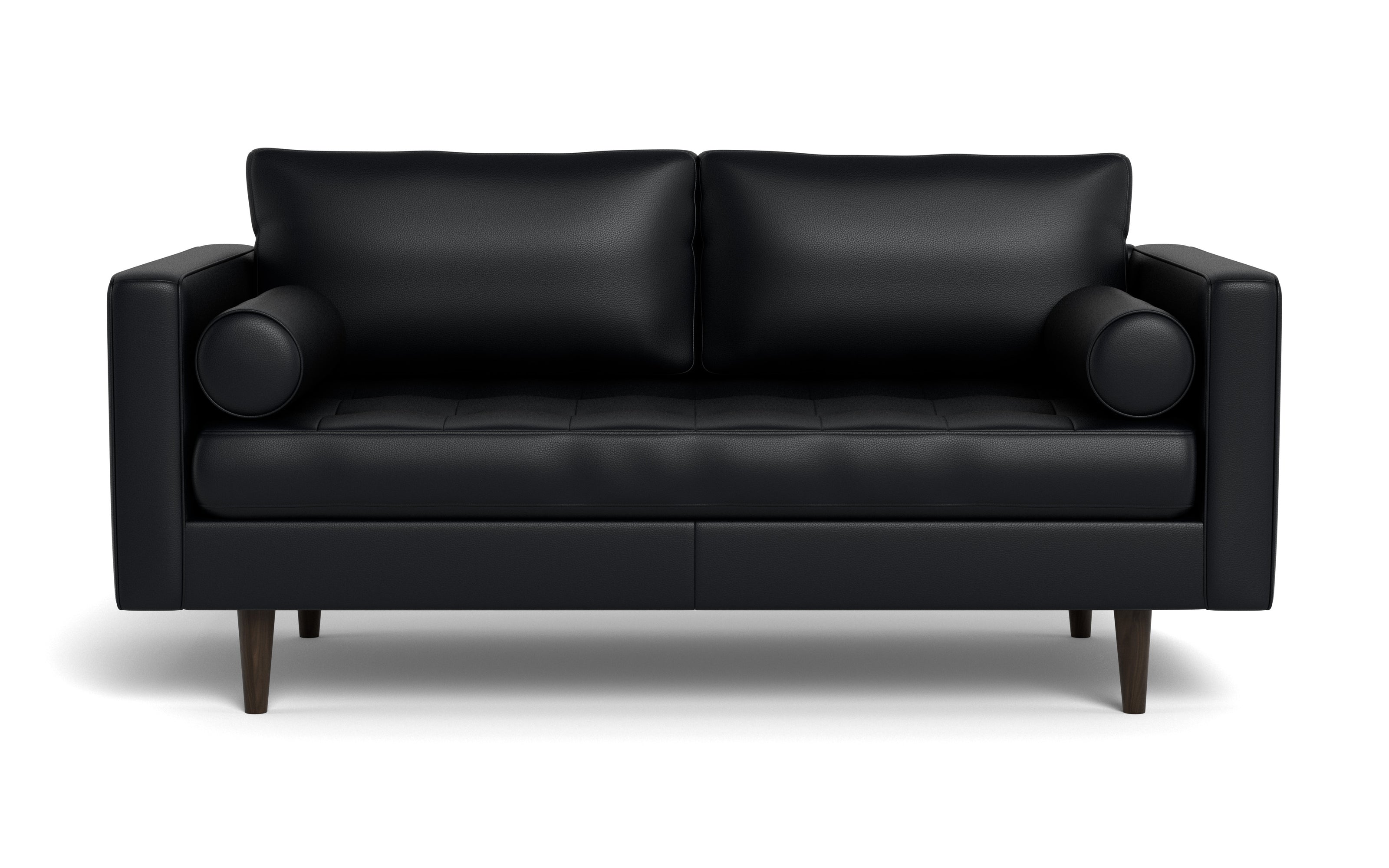 Ayden Leather Loveseat-Leather Sofa-Tribeca Black Leather-MAK Modern
