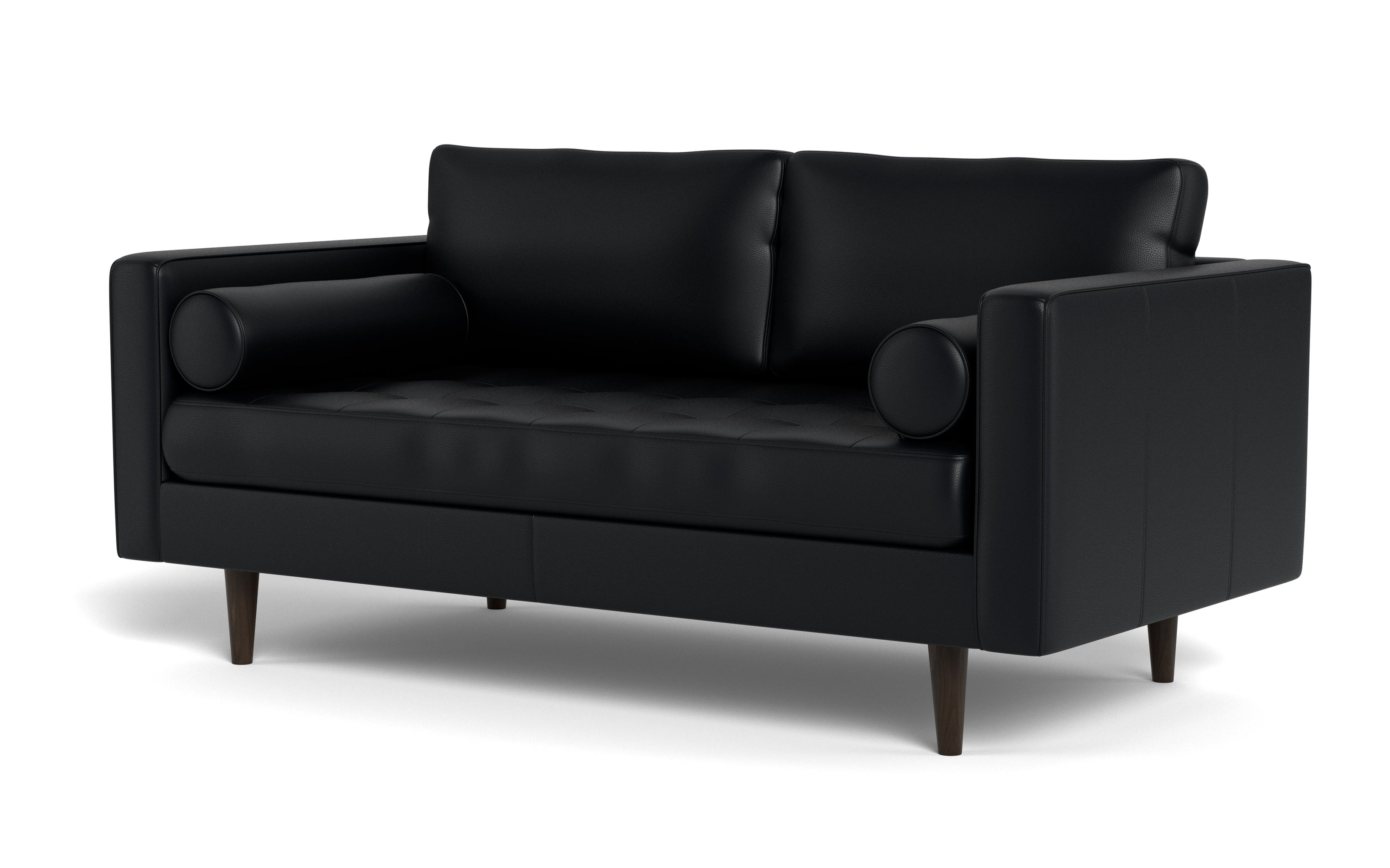 Ayden Leather Loveseat-Leather Sofa-Tribeca Black Leather-MAK Modern