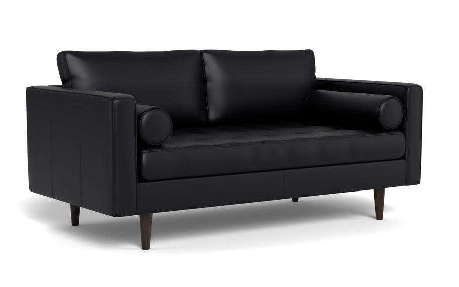 Ayden Leather Loveseat-Leather Sofa-Tribeca Black Leather-MAK Modern
