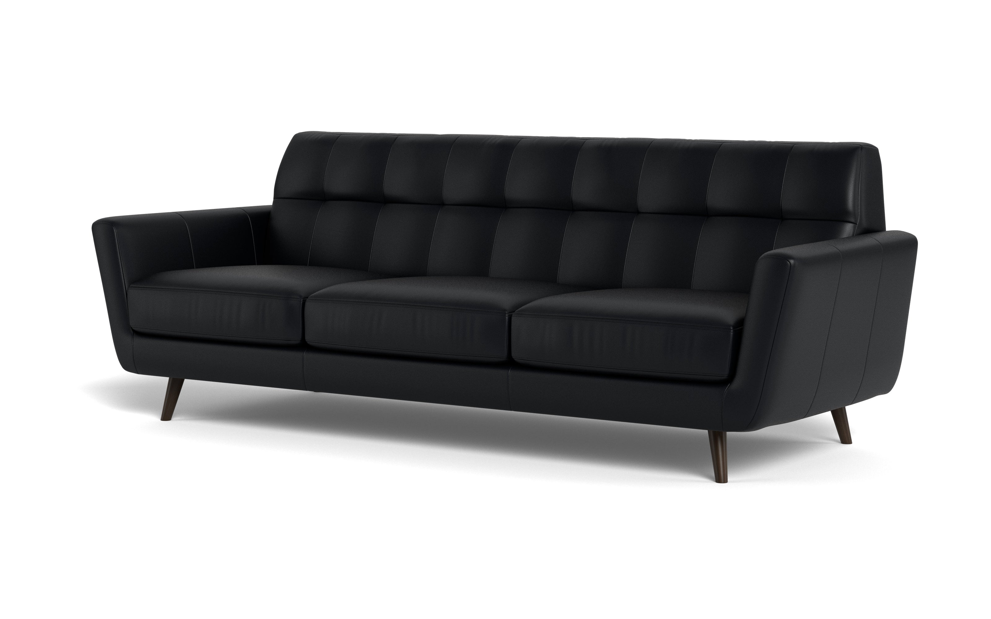 High Level Estate Leather Sofa-Leather Sofa-Tribeca Black Leather-MAK Modern